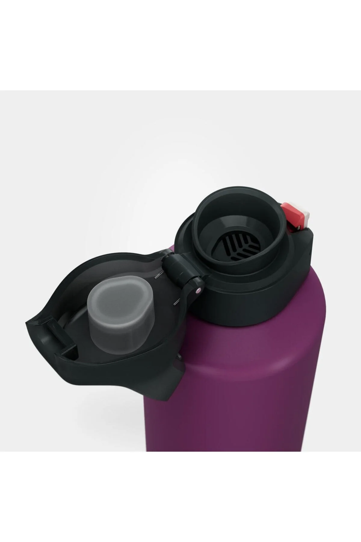 قمقمه ورزشی بطری آب آلومینیومی برای کمپینگ مدرسه دویدن بسکتبال فوتبال 1 لیتر بنفش Decathlon