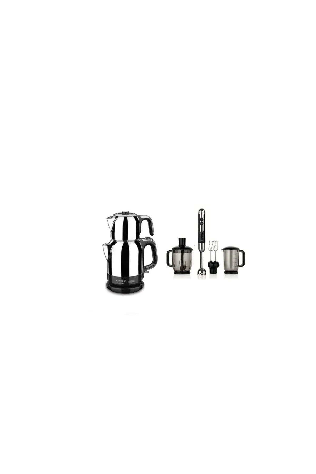 ست جهیزیه الکترونیکی KAYTEMA INOX و مخلوط کننده مجموعه 2 KORKMAZ