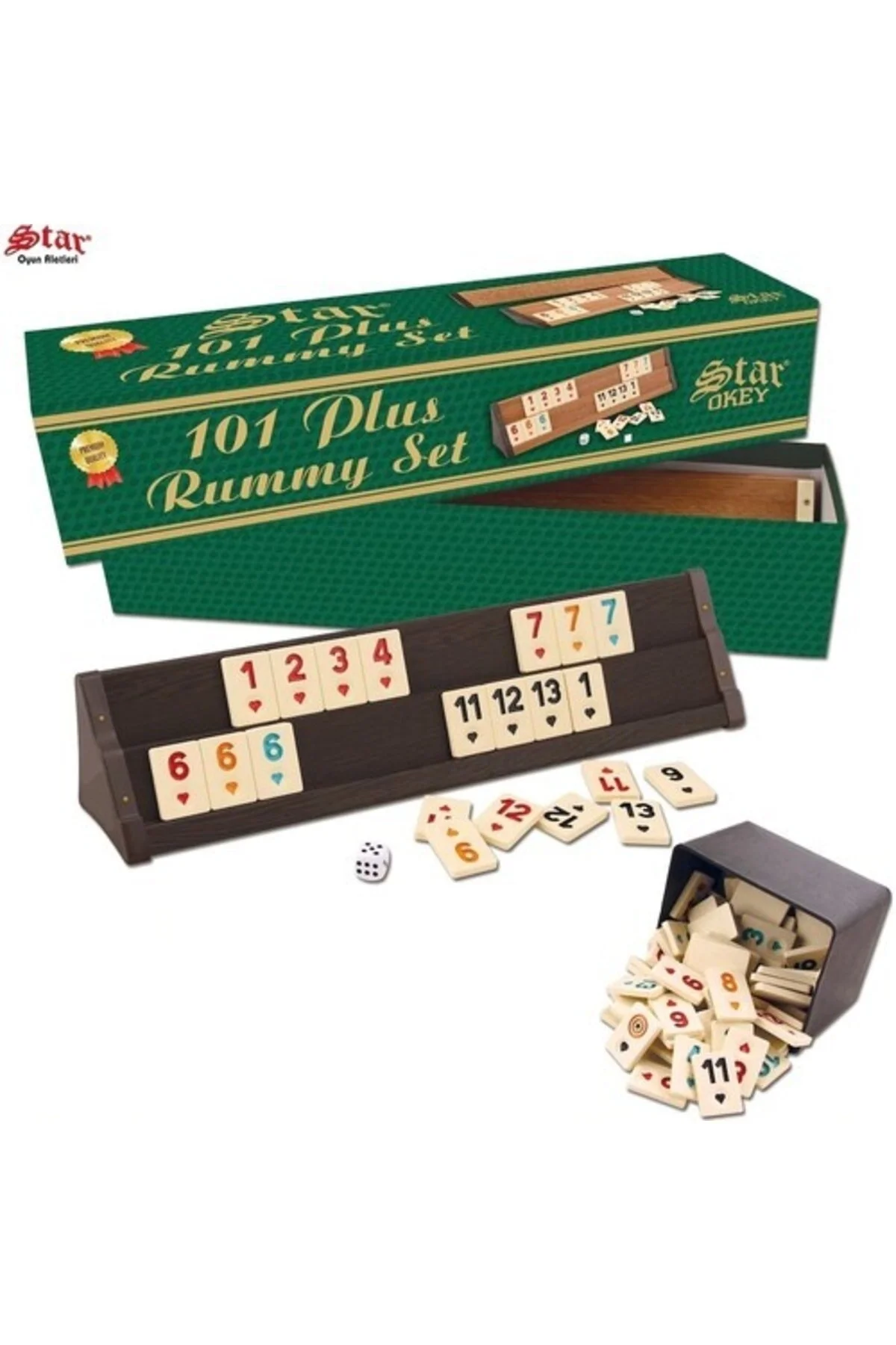دست اُکی بازی ترکی 101 به علاوه OKEY SET رنگ تیره Star Oyun