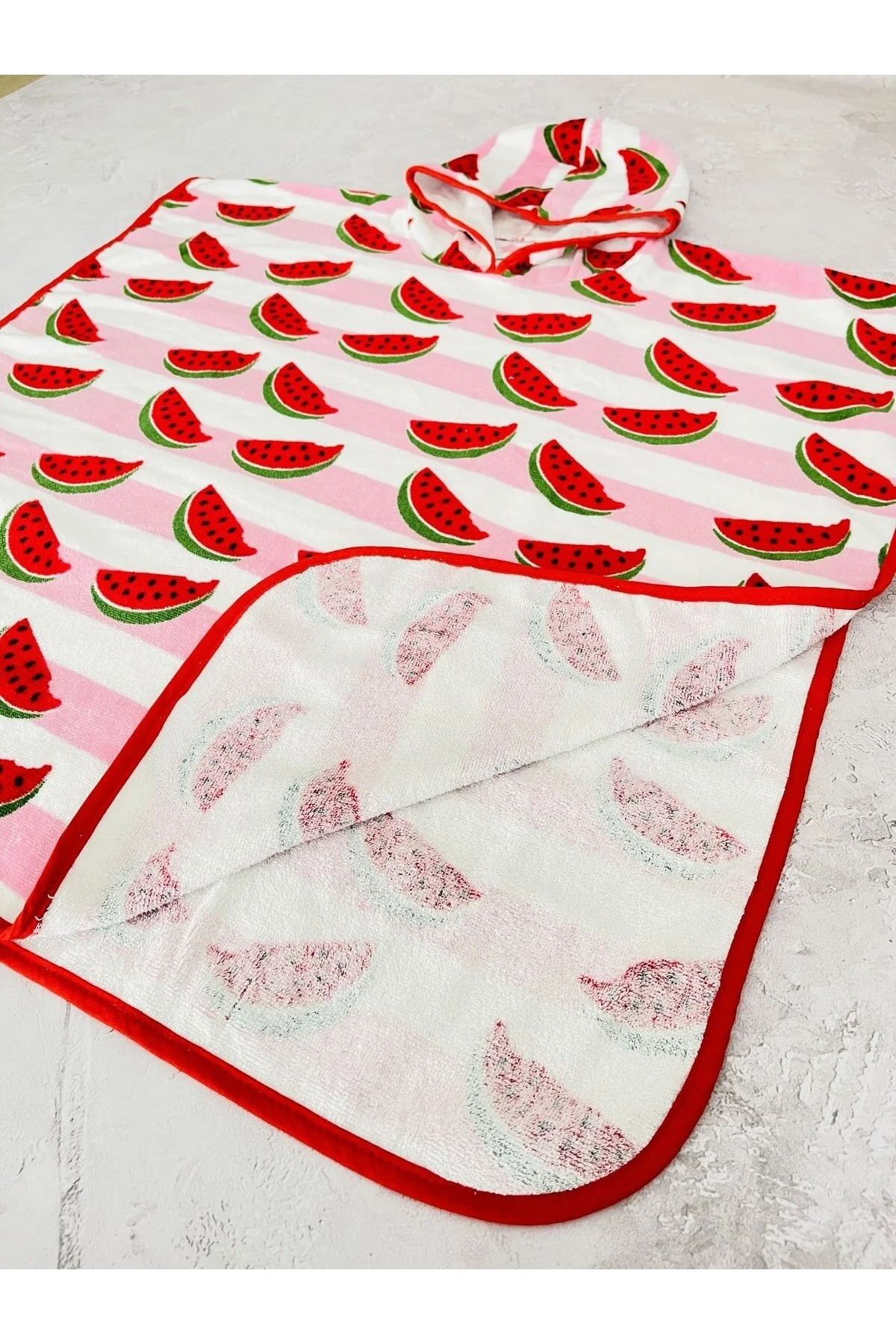 حوله تنپوش کودک و نوزاد زنانه 9 12 AGE BATHRABE BEACH PONCHO LONEYCOMB 100 ٪ جذب پنبه JUNİPERUS