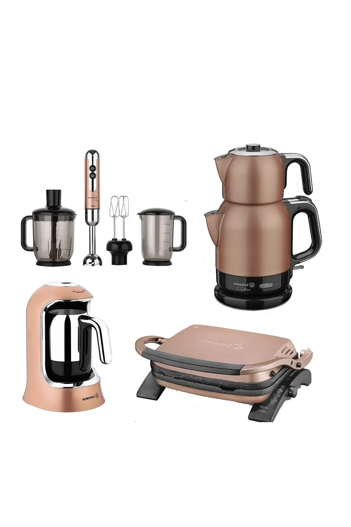 ست جهیزیه الکترونیکی مجموعه ویژه ROSEGOLD TOSTKOLIK اورجینال KORKMAZ