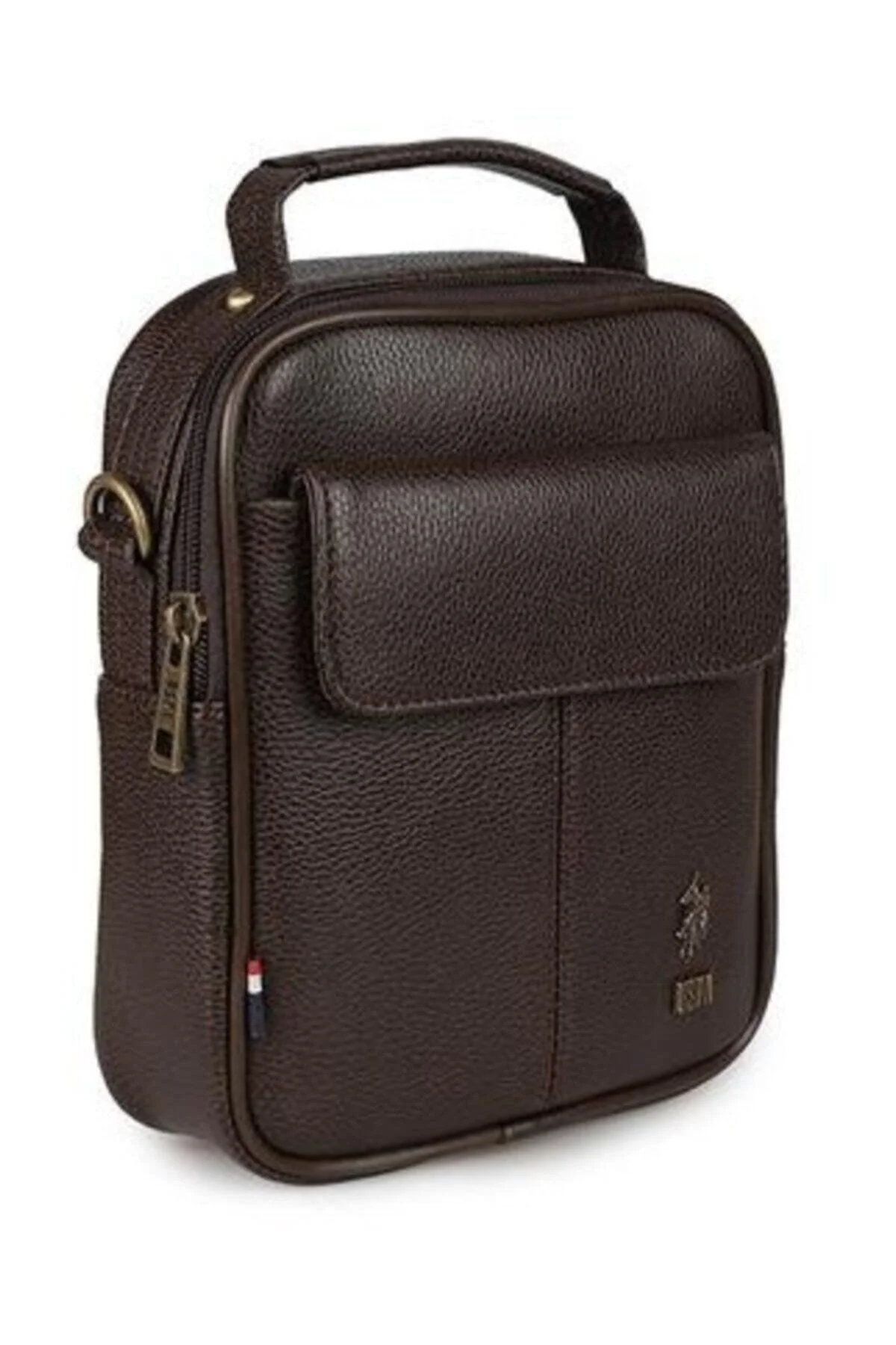 کیف نوت بوک کیسه دستی چرمی پلون قهوه ای U.S. Polo Assn.