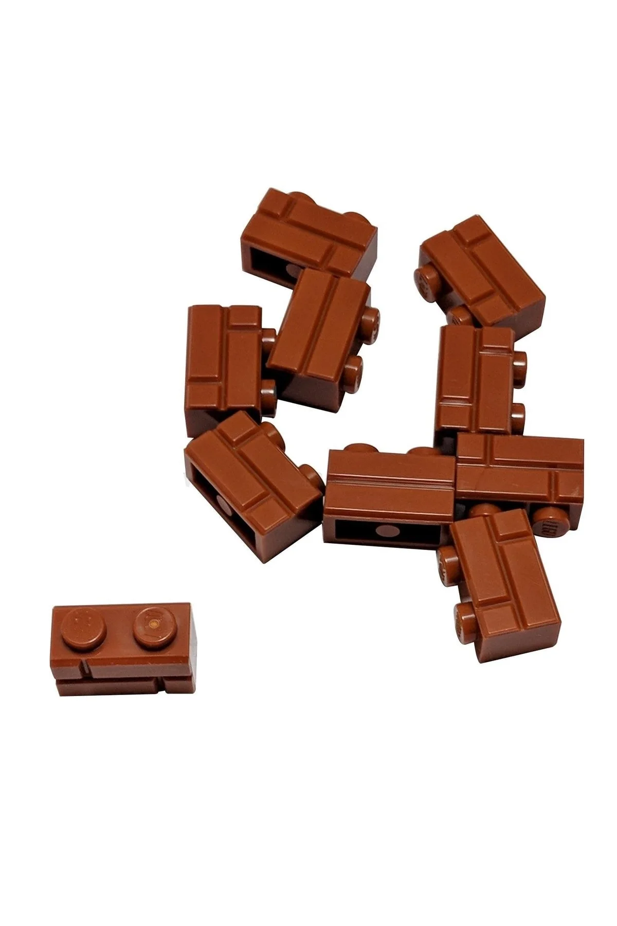 لگو لوازم جانبی MOC آجر اصلاح شده 1 X 2 سنگ تراشی رنگ نارنجی تیره 4 قطعه اورجینال LEGO