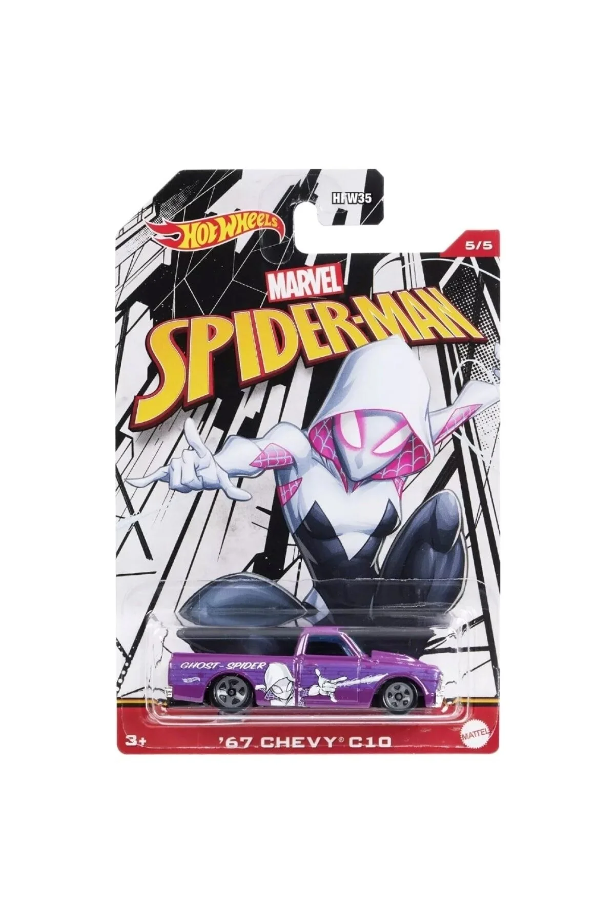 ماشین اسباب بازی های MARVEL SPIDER MAN '67 CHEVY C10 هات ویلز اورجینال HOT WHEELS