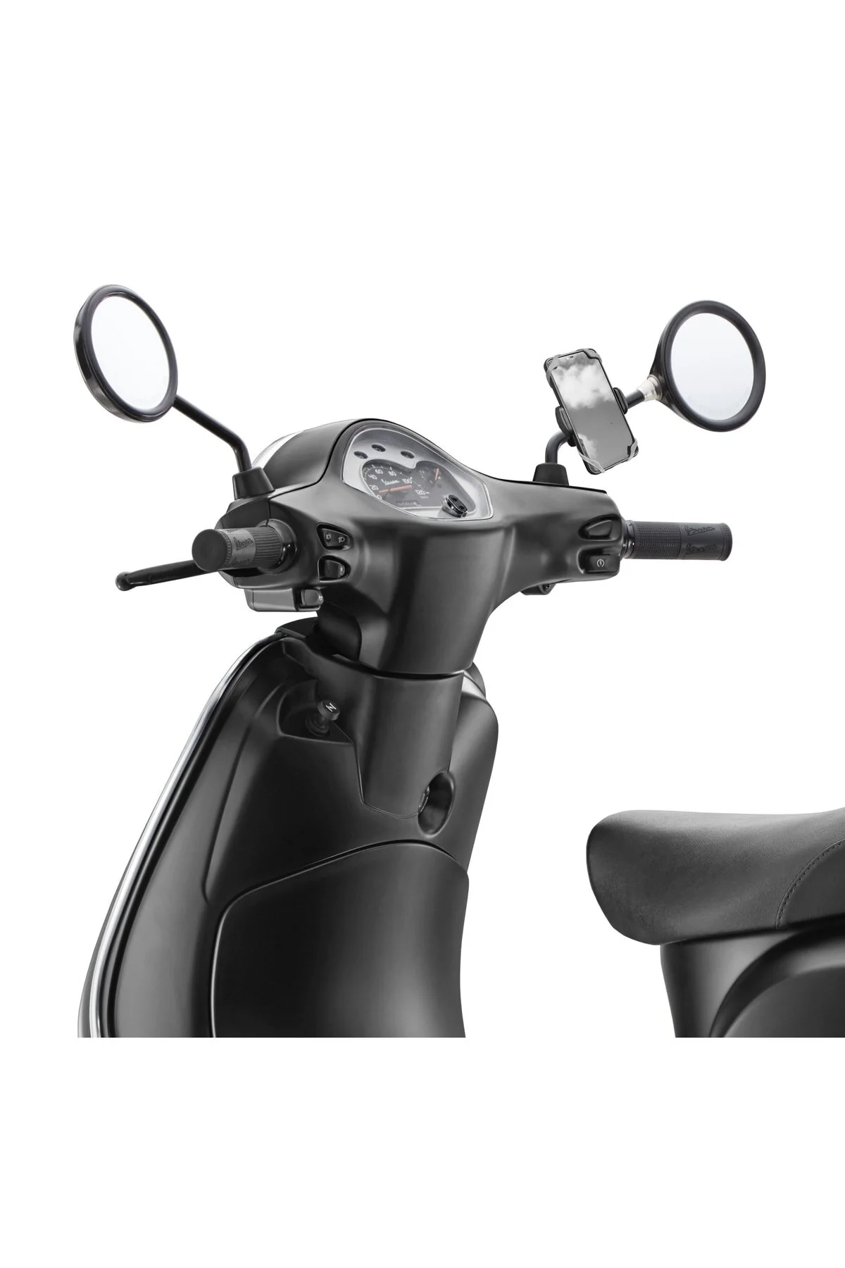 نگهدارنده تجهیزات موتورسیکلت برقی Vespa سازگار با آینه تلفن سیاه و سفید پاورتچ  Powertec