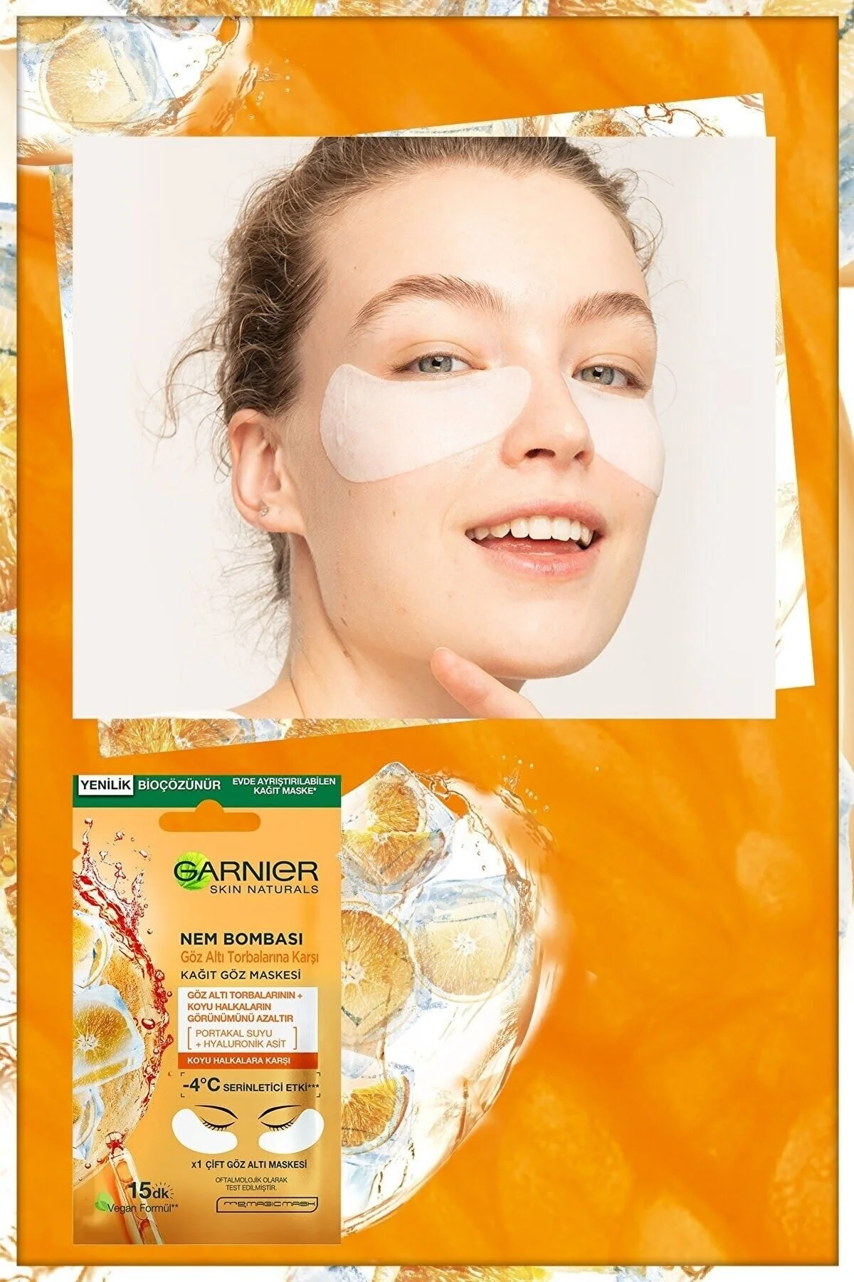 ماسک چشم کاغذ بمب رطوبت در برابر کیسه های زیر 3 قطعه مجموعه Garnier