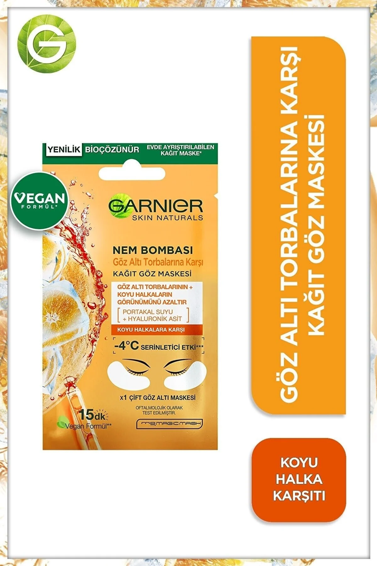 ماسک چشم کاغذ بمب رطوبت در برابر کیسه های زیر 3 قطعه مجموعه Garnier