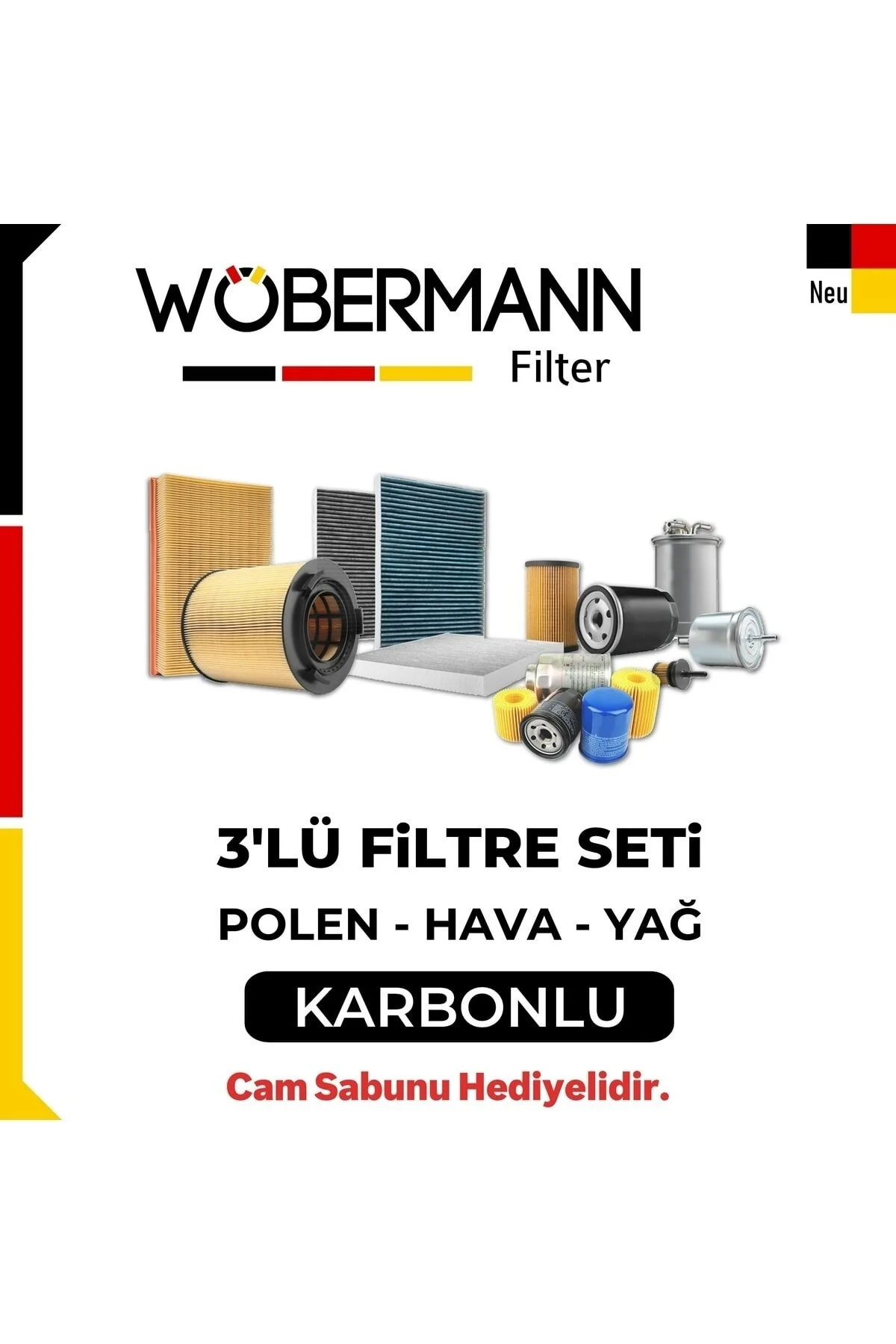 ست فیلتر خودرو مجموعه تعمیر و نگهداری OPEL CORSA D 1.3 CDTI 2007 2010 TRIPLE CARBON Wöbermann