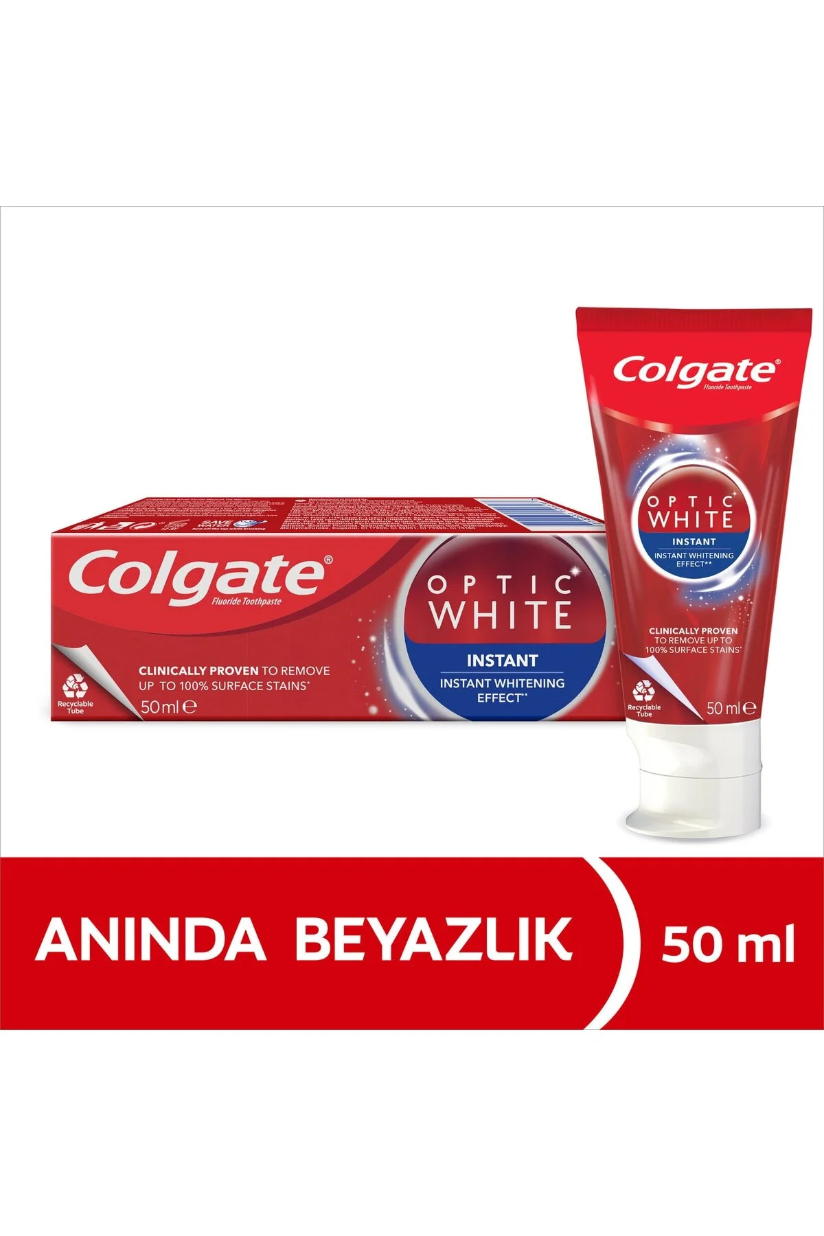 خمیر دندان سفیدکننده فوری 50 میلی لیتر مناسب برای استفاده روزانه کلگیت Colgate