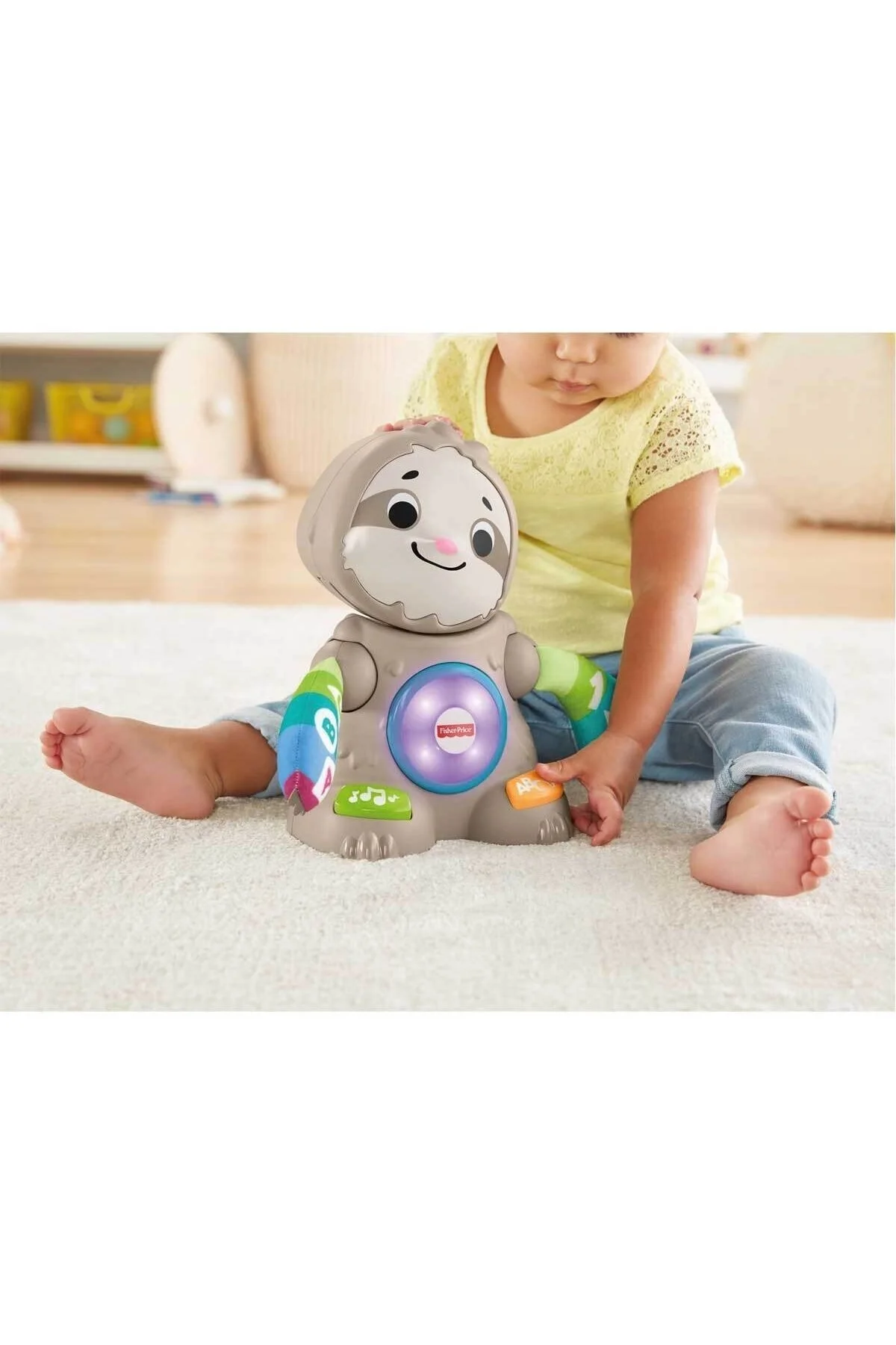 اسباب بازی های نوزاد و فعالیتی حیوان تنبل شاد ترکی اورجینال Fisher Price