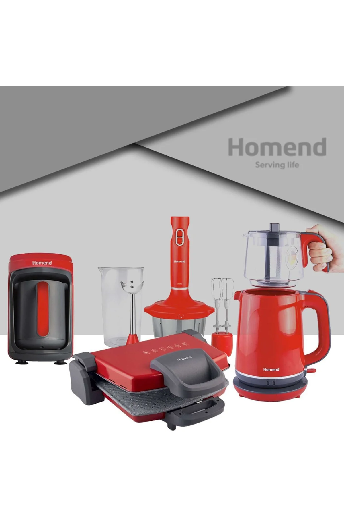 ست جهیزیه الکترونیکی قرمز مجموعه اورجینال HOMEND