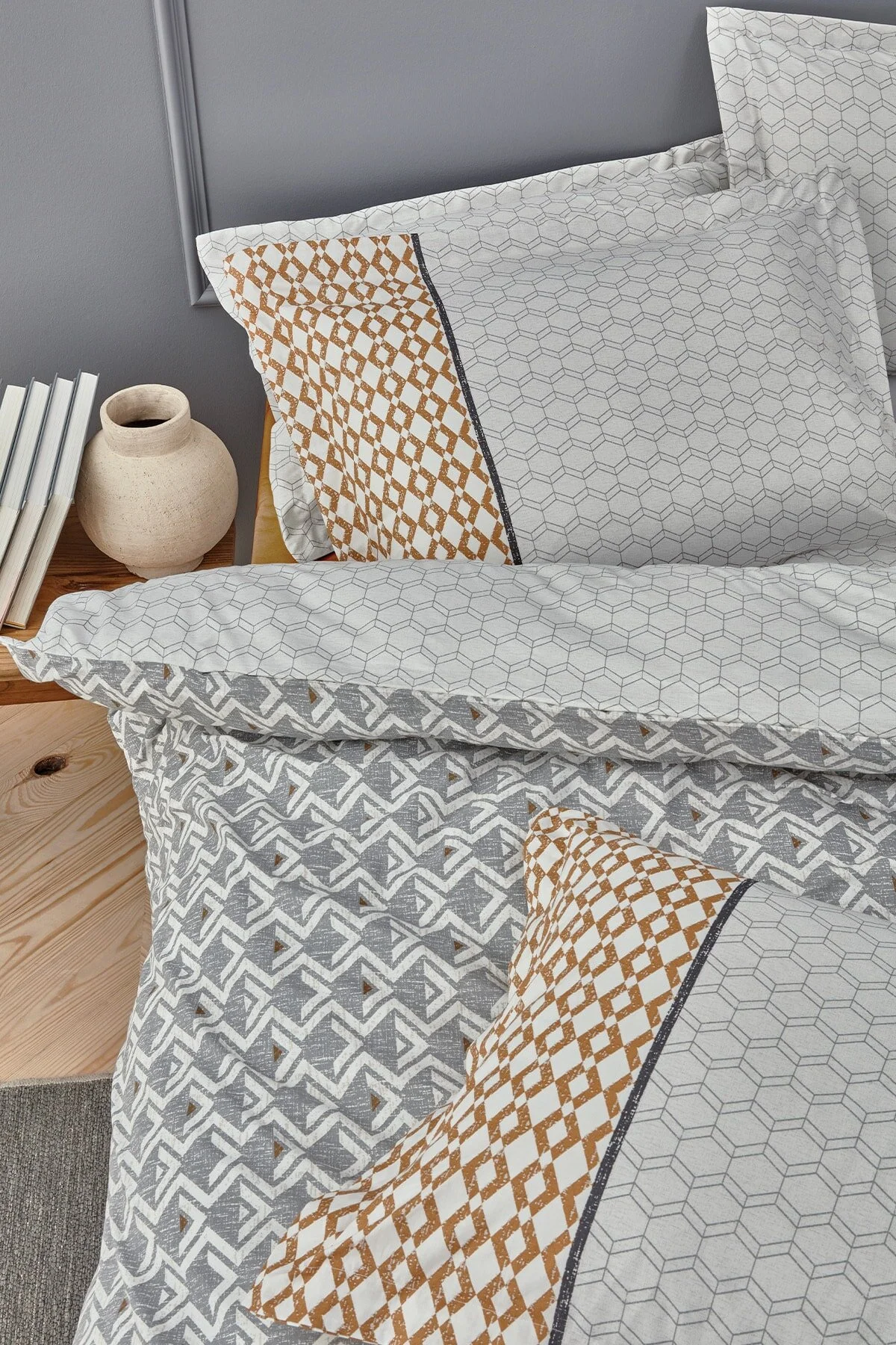 کاور لحاف دو نفره TAREN DOUBLE RANFORCE DUVET COVER مجموعه خاکستری Yataş