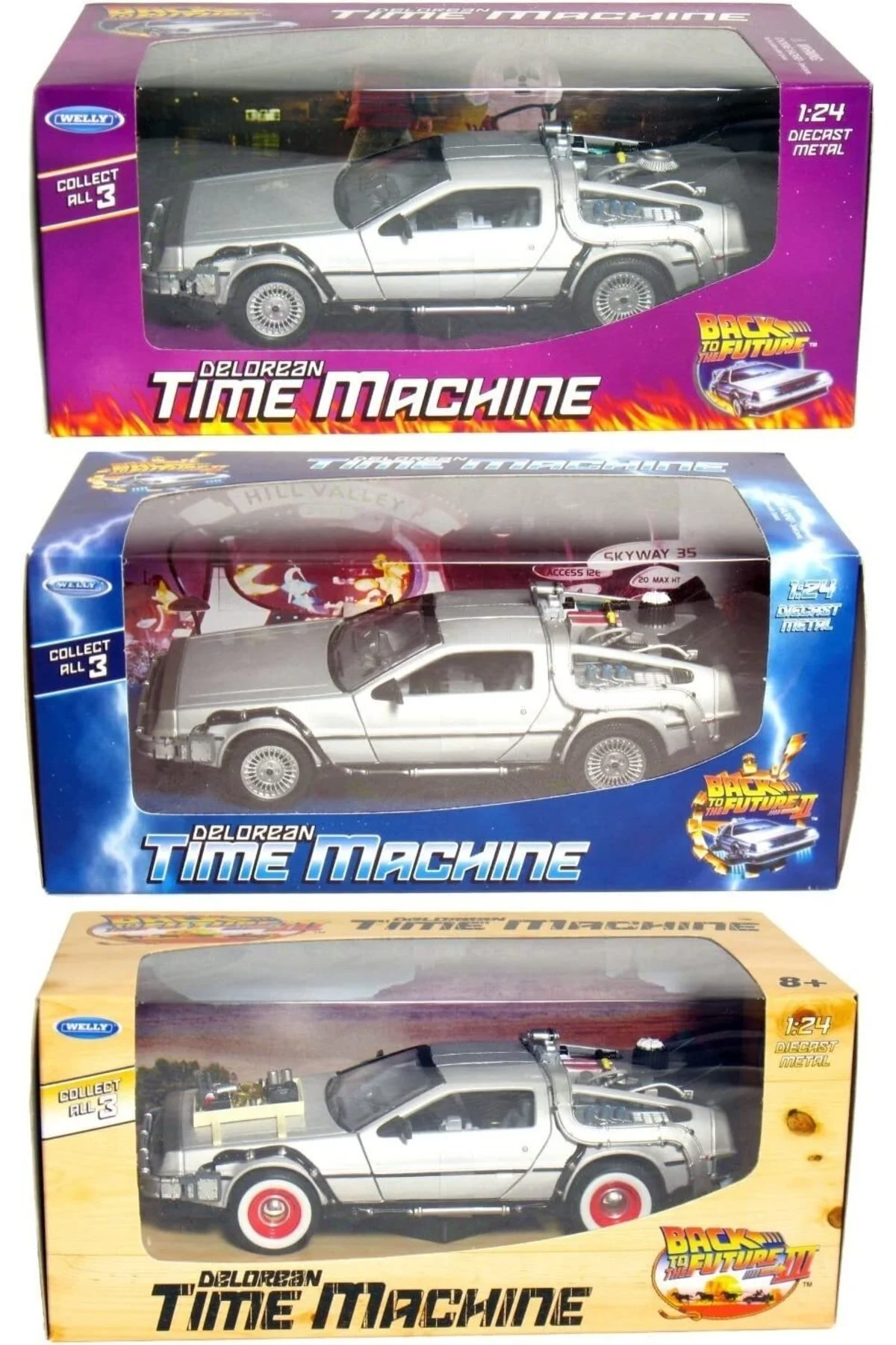 مدل خودرو 3 بازگشت به آینده 1 2 DELOREAN TIME MACHINE RETURN مارک سری FLIM FUTURE WELLY