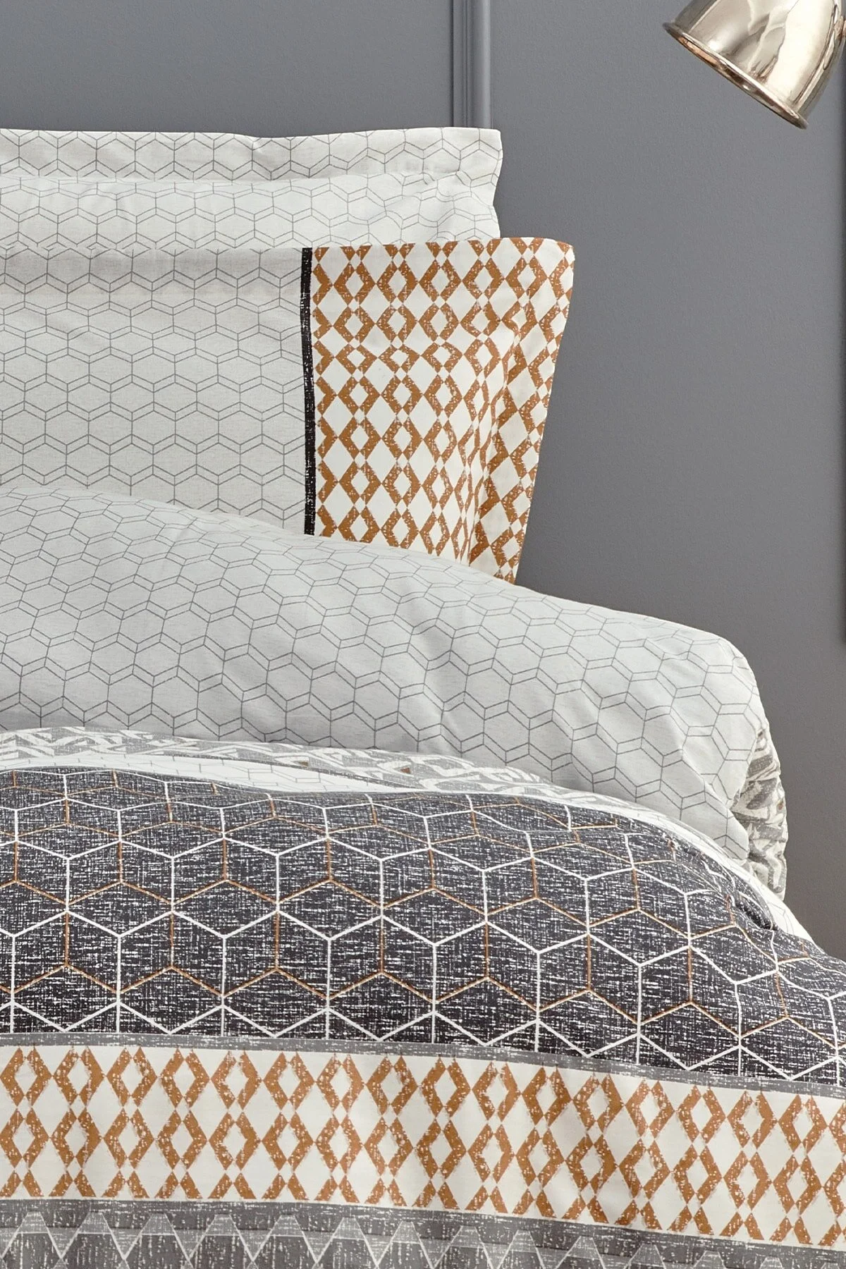 کاور لحاف دو نفره TAREN DOUBLE RANFORCE DUVET COVER مجموعه خاکستری Yataş