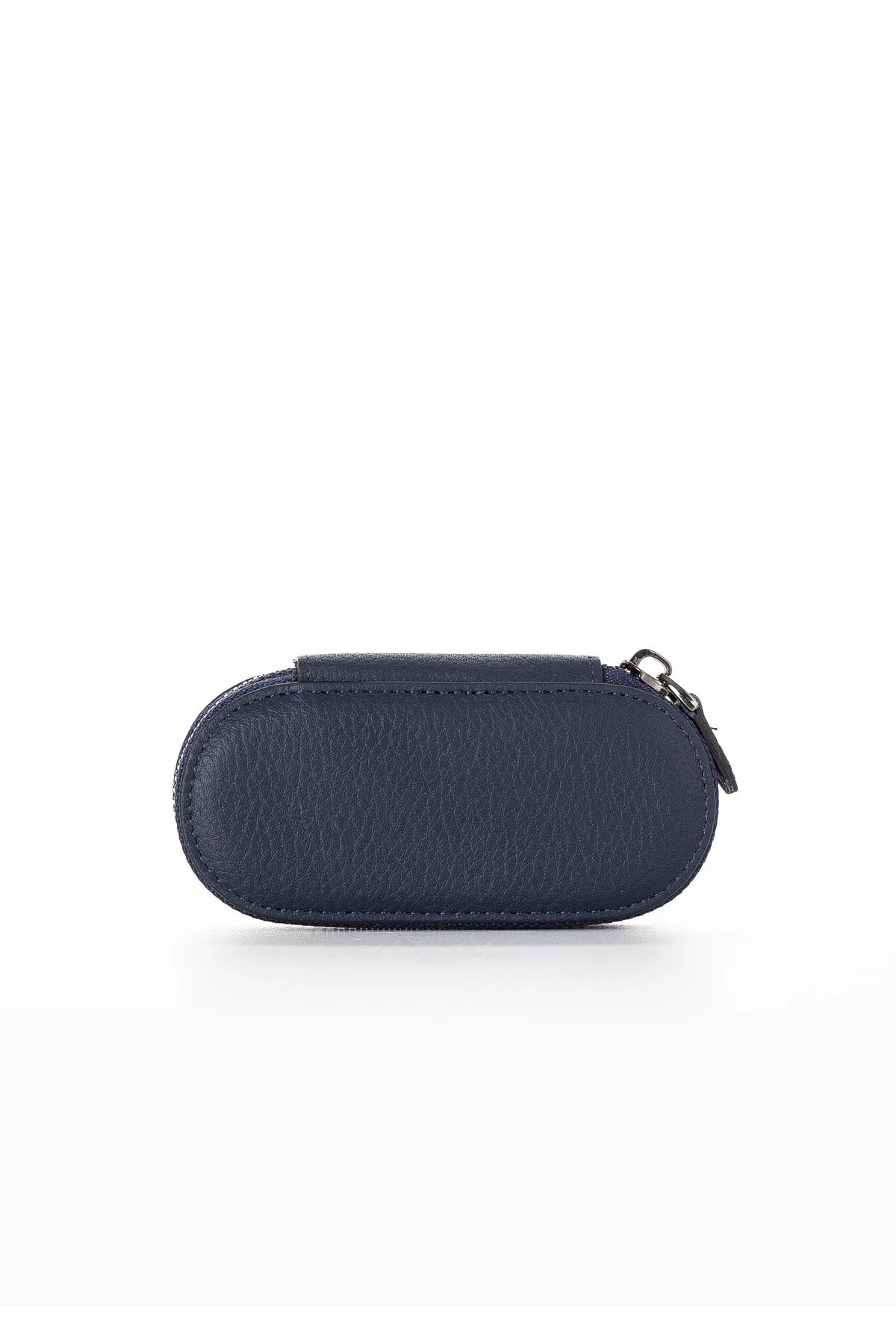 جلیقه کلید جاکلیدی ماشین خانگی چرم طبیعی آبی زیپ دار Niki Leather