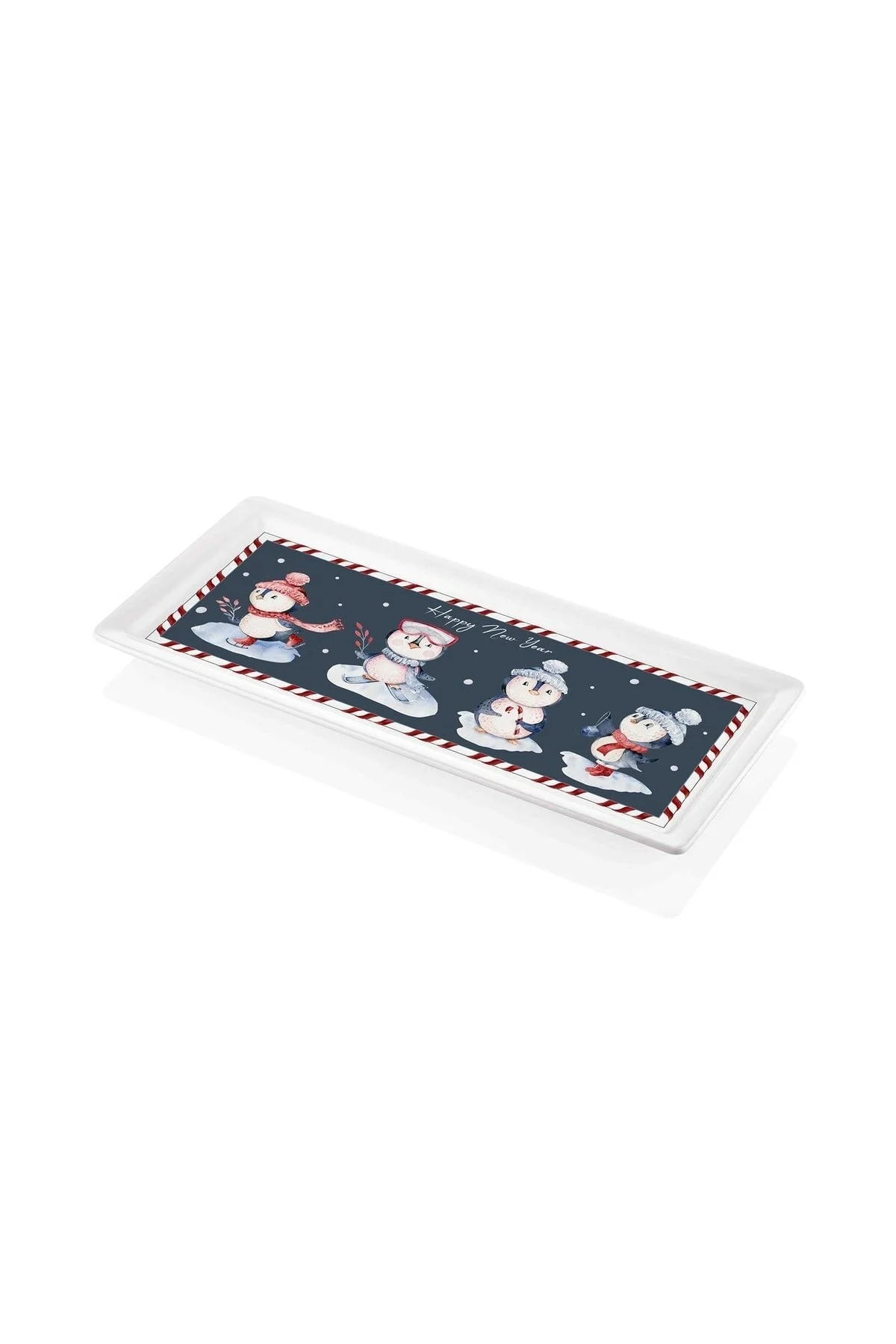 بشقاب چند رنگ صفحه خدمات مستطیل پنگوئن سال نو 35X16Cm New017 The Mia