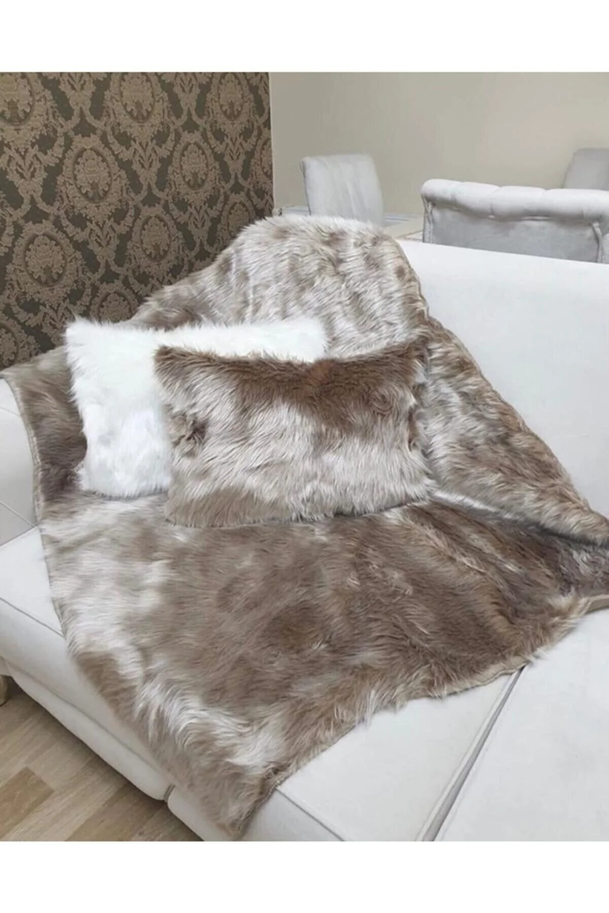 روکش مبل PLUSH 1 صندلی شال و 2 مجموعه بالش Paris Life