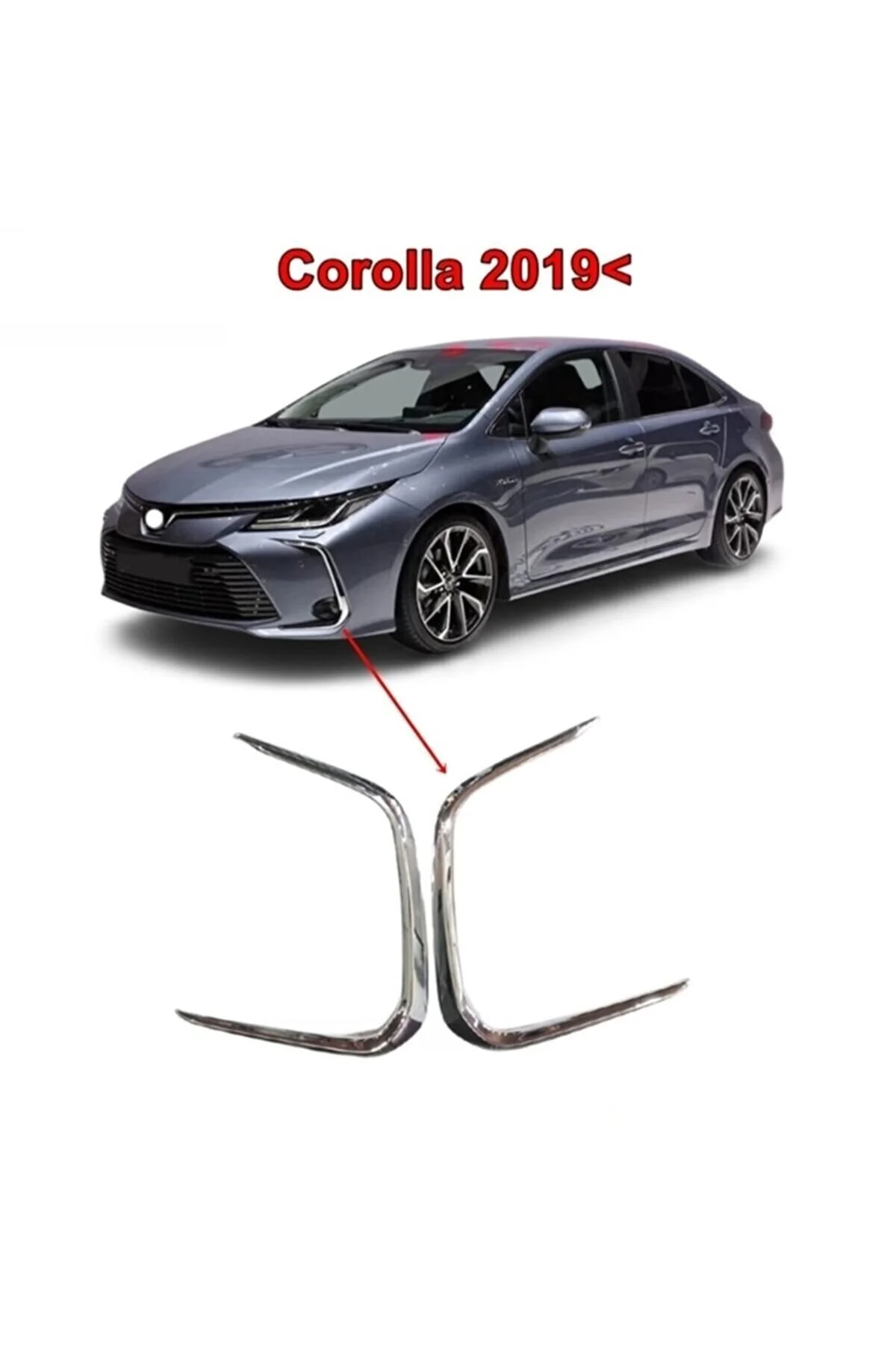 کرومی خودرو قاب کوتاه TOYOTA COROLLA CHROME FOG 2 2019 و بالاتر BTM OTOMOTİV