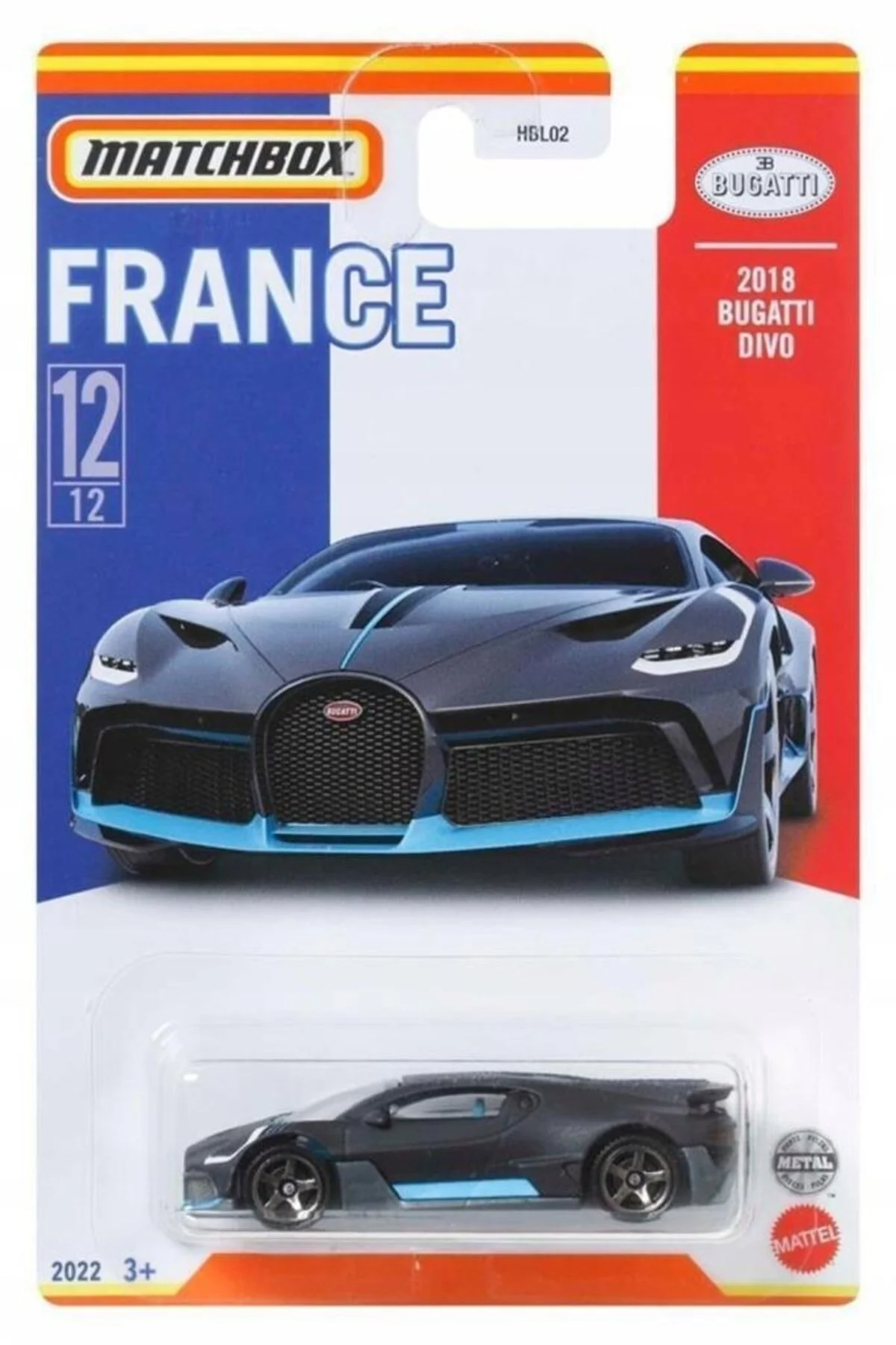 ماشین اسباب بازی 000 MATCHBOX FRANCE VEHICLES SERIES 2018 BUGATTI DIVO HBL02 HFH79 Mattel
