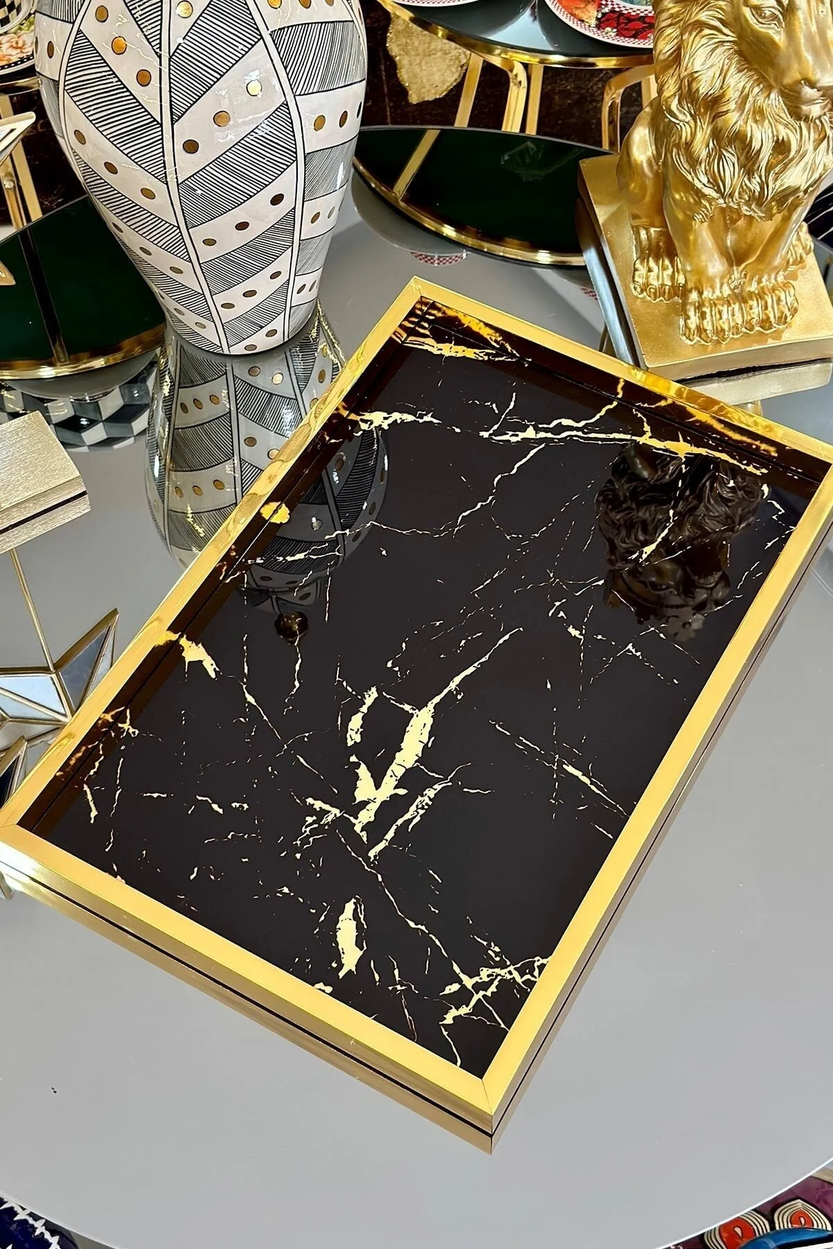 ARTER Home سینی تزئینی طرح مرمر مشکی Levi