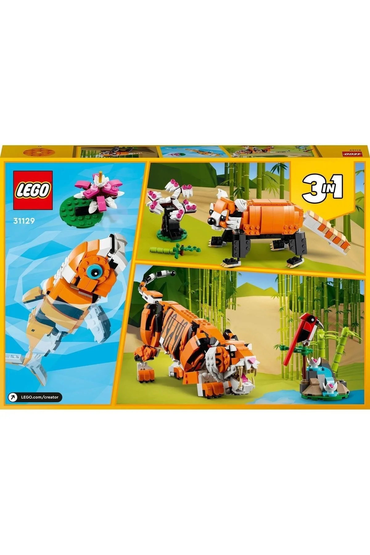 LEGO لگو مجموعه ساختمانی باشکوه Creator 3 In 1 Tiger 31129 برای کودکان 9 سال به بالا (755 قطعه)