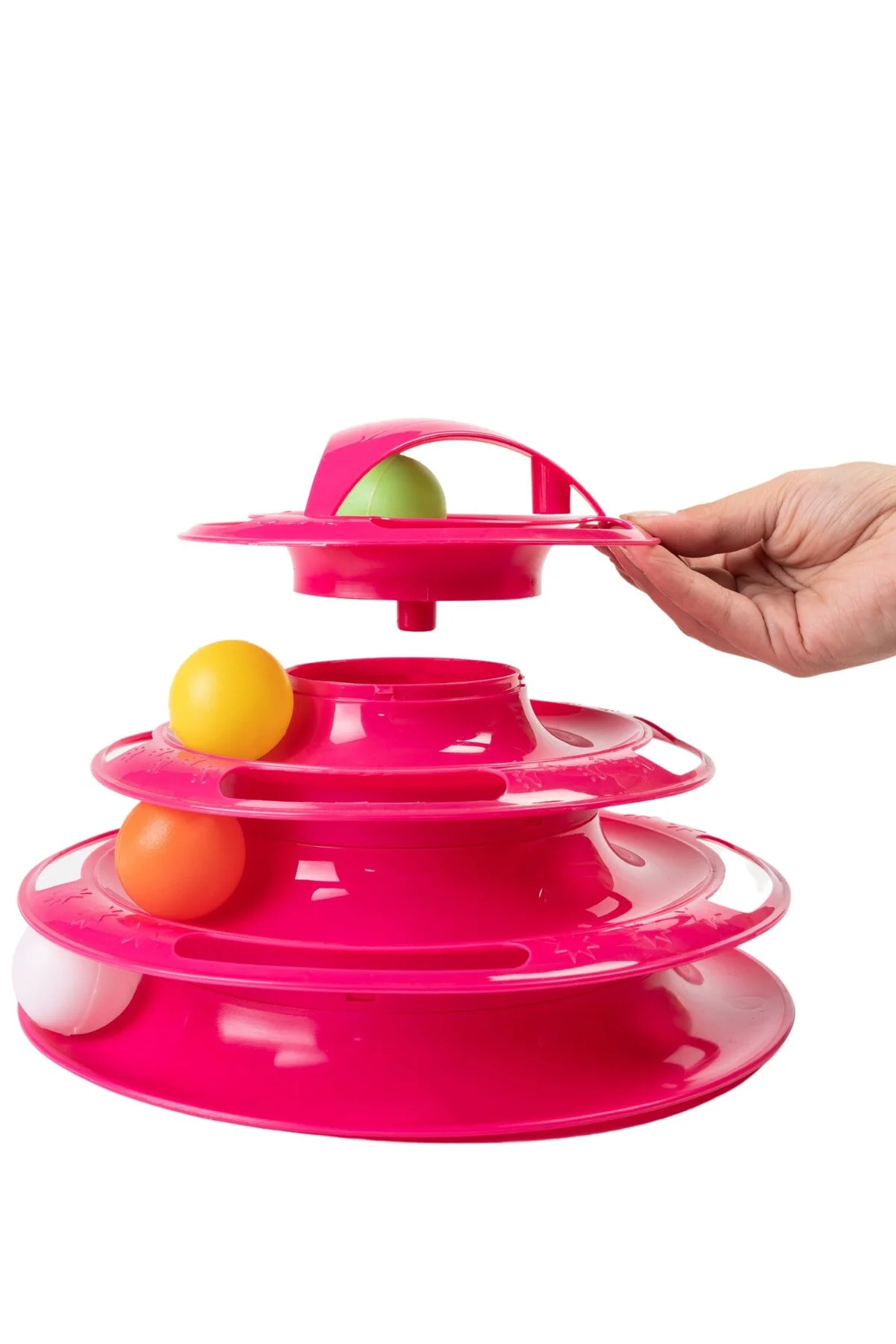 اسباب بازی گربه TOWER OF TRACKS 4 LAYER FURRY ROUND TOY 24 X 13 سانتی متر بنفش Glipet