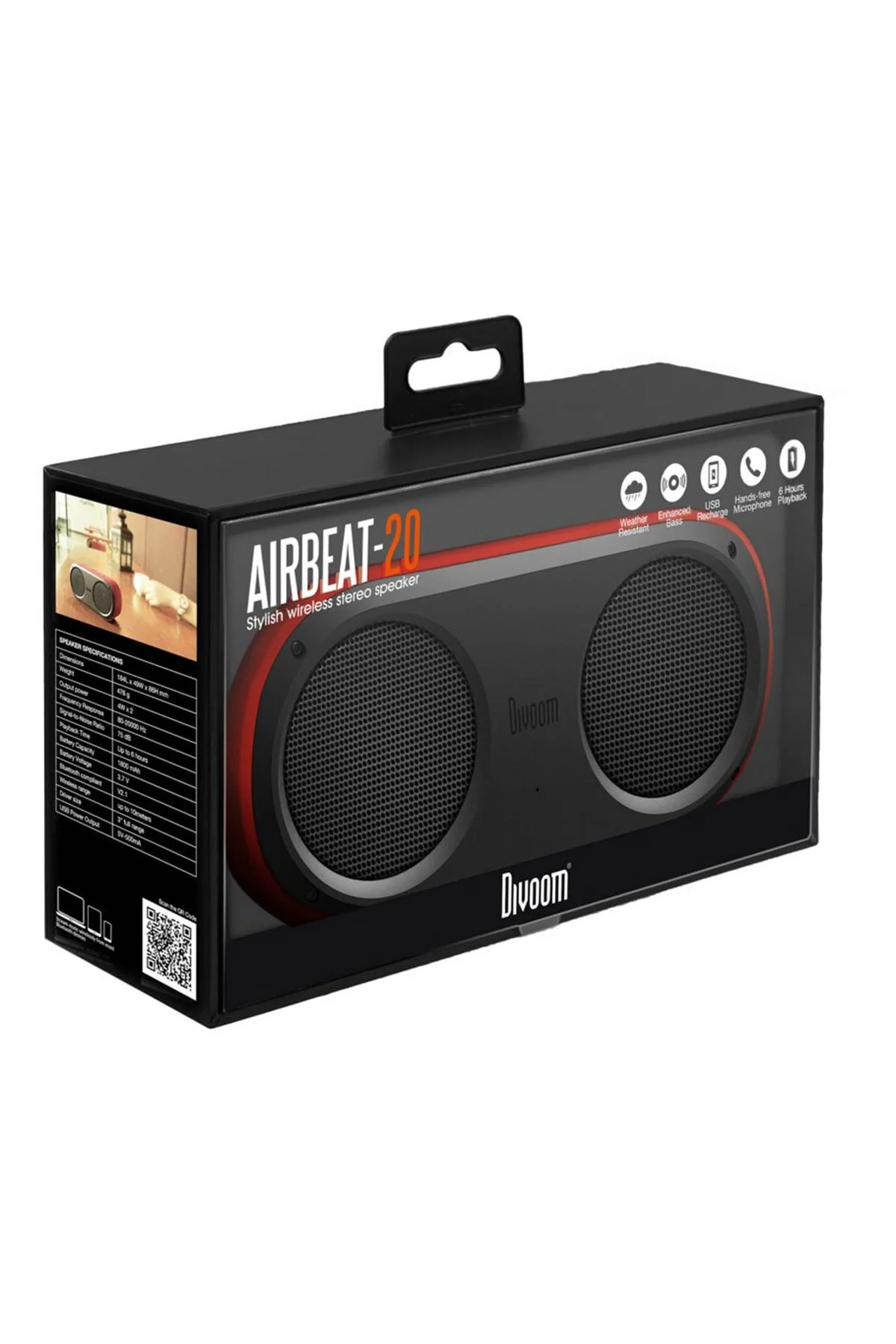 بلندگوی بلوتوث AIRBEAT 20 بلندگو قرمز Divoom