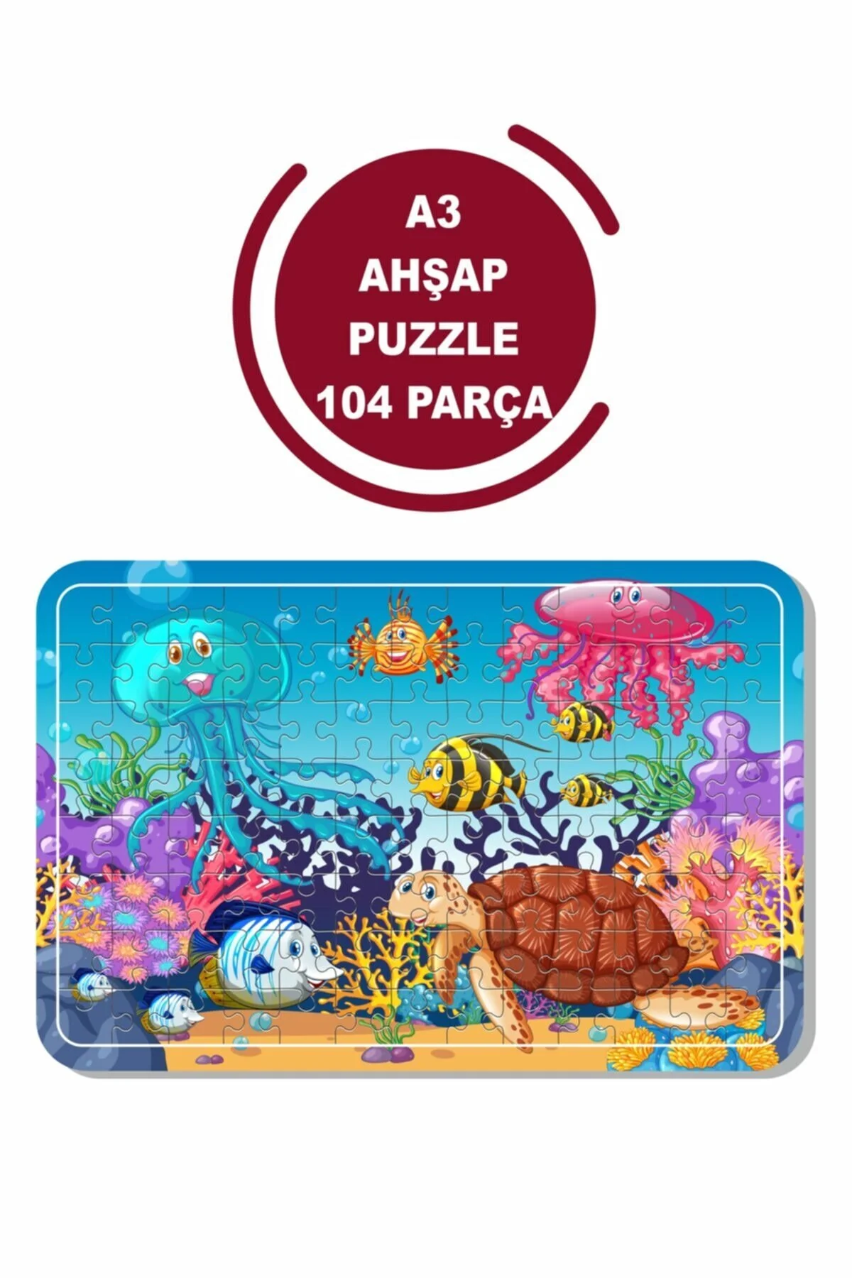 پازل SEA CREATURES A3 104 PIECE PUZZLE, TOY, JIGSAW Baskı Atölyesi