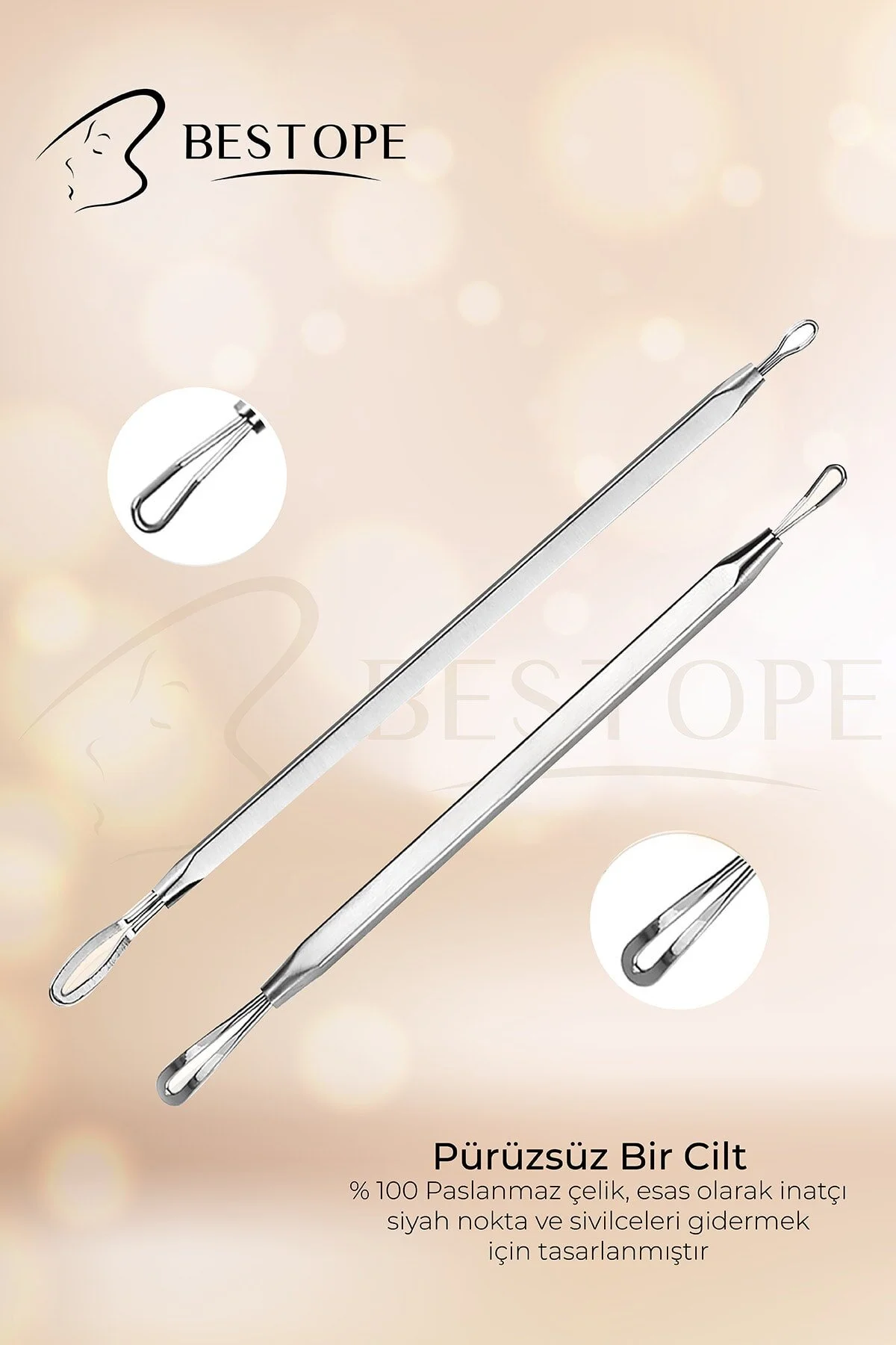 دستگاه مراقبت پوست سیاه 5 I 1 کلاس جراحی دستی کیت تمیز کننده جوش بلندی استیل ضدزنگ  Bestope