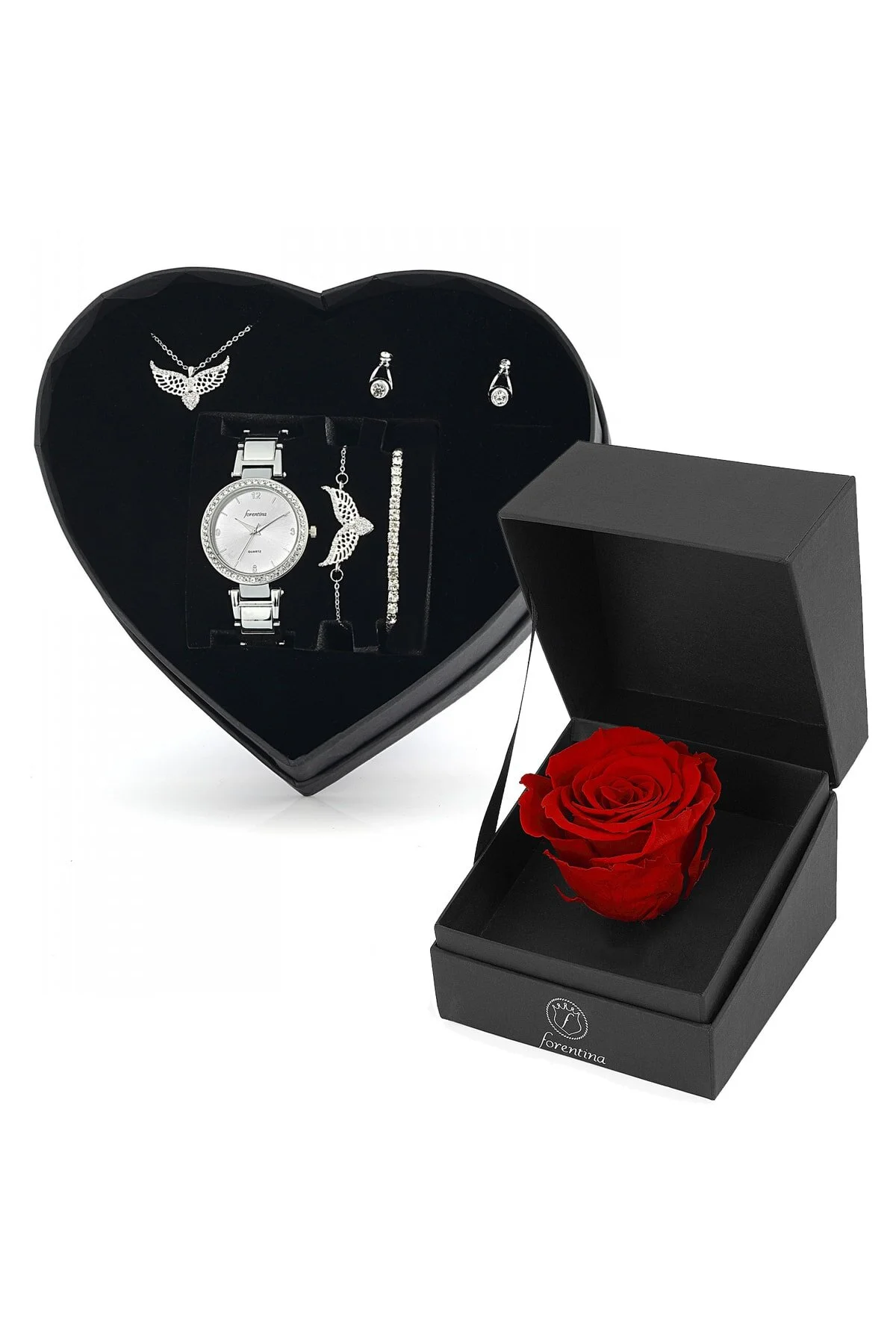 هدیه مفهومی قرمز مجموعه جواهرات WING FADY ROSE GIFT SET Forentina