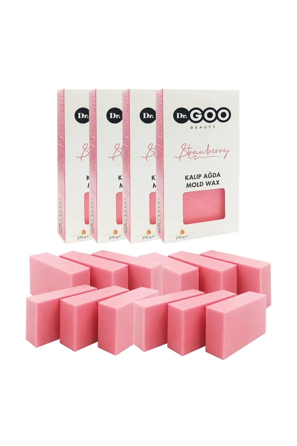 موم 4 عددی با طعم توت فرنگی 1080 گرم برای اپیلاسیون و حذف مو Dr. Goo Beauty