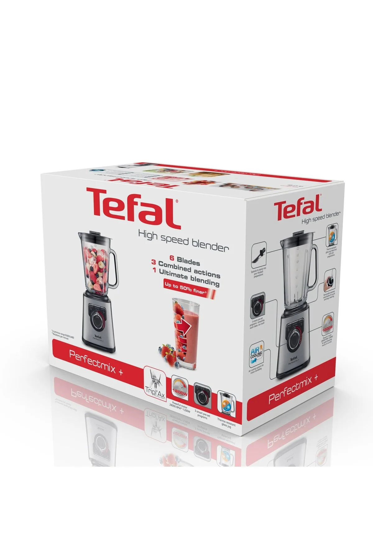 ست مخلوط کن خاکستری خردکن برقی 1200 وات متالیک تفال TEFAL