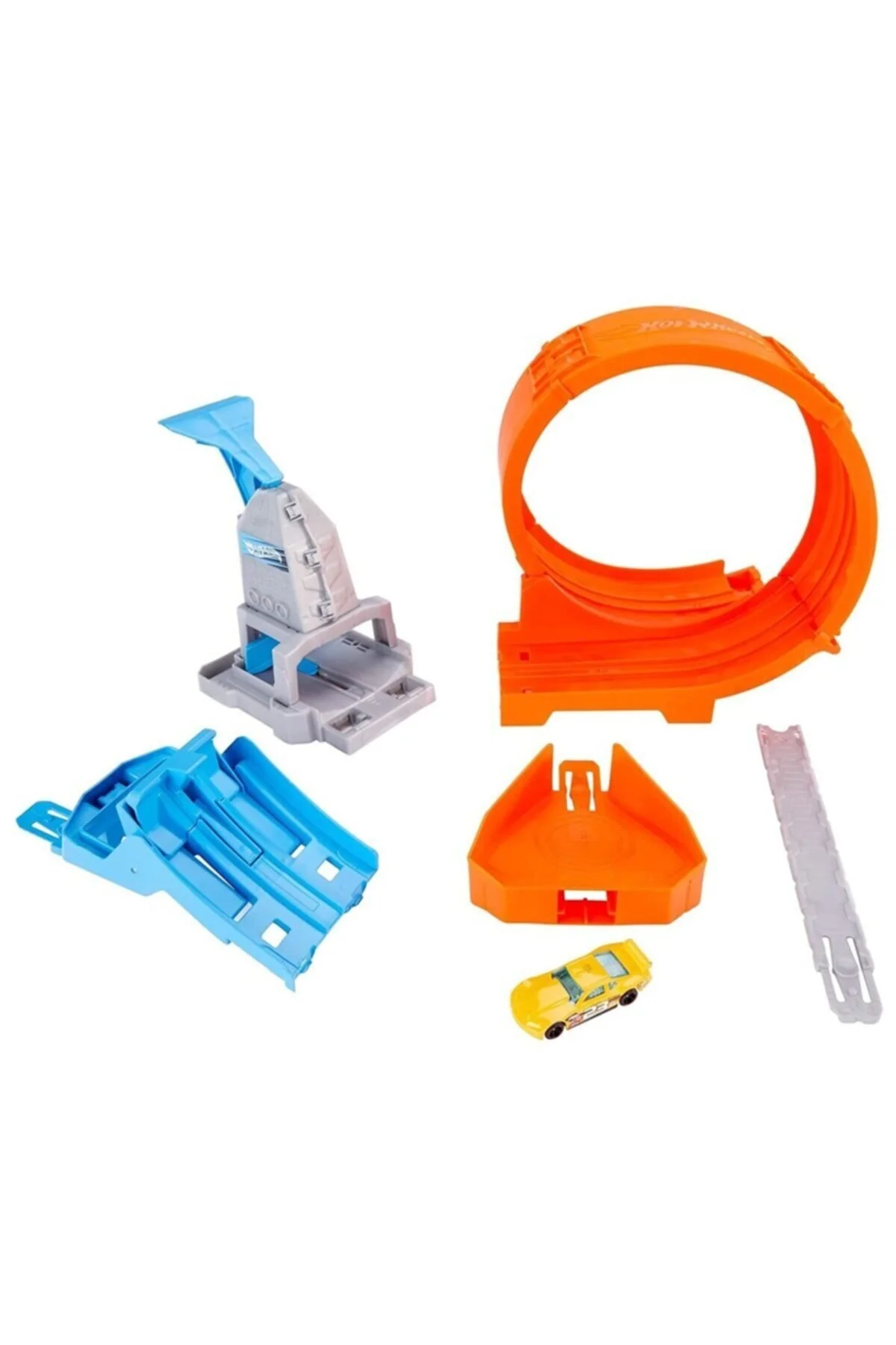 ماشین اسباب بازی سفید قهرمانی مسیر آکروباتیک دایره Gbf81 Gtv13 HOT WHEELS