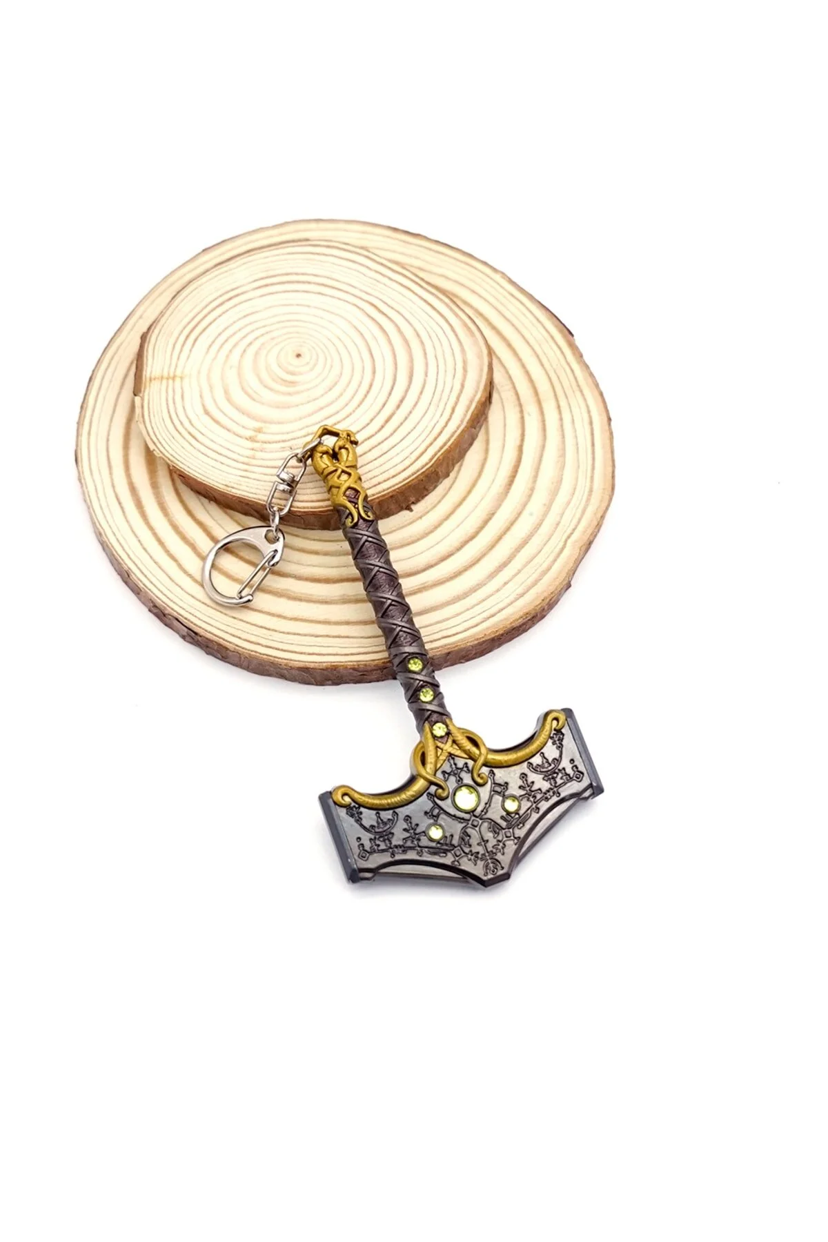 جلیقه کلید GOD OF WAR GOW RAGNAROK THOR AXE HAMMER MJOLNIR KEYCHAIN FULL METAL PLAYSTATION PS 5 new fly