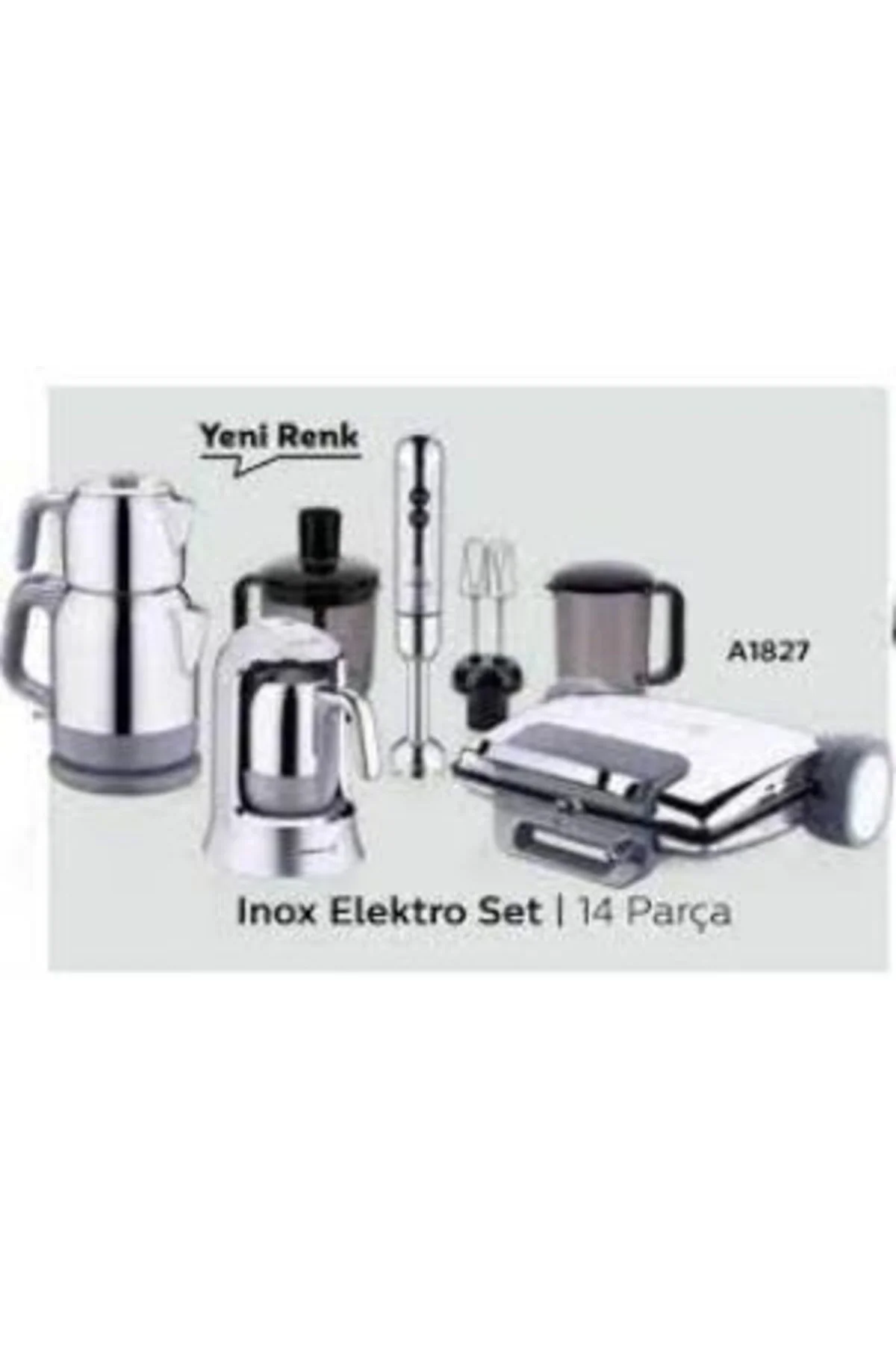 ست جهیزیه الکترونیکی A1827 INOX 14 قطعه الکترو مجموعه KORKMAZ