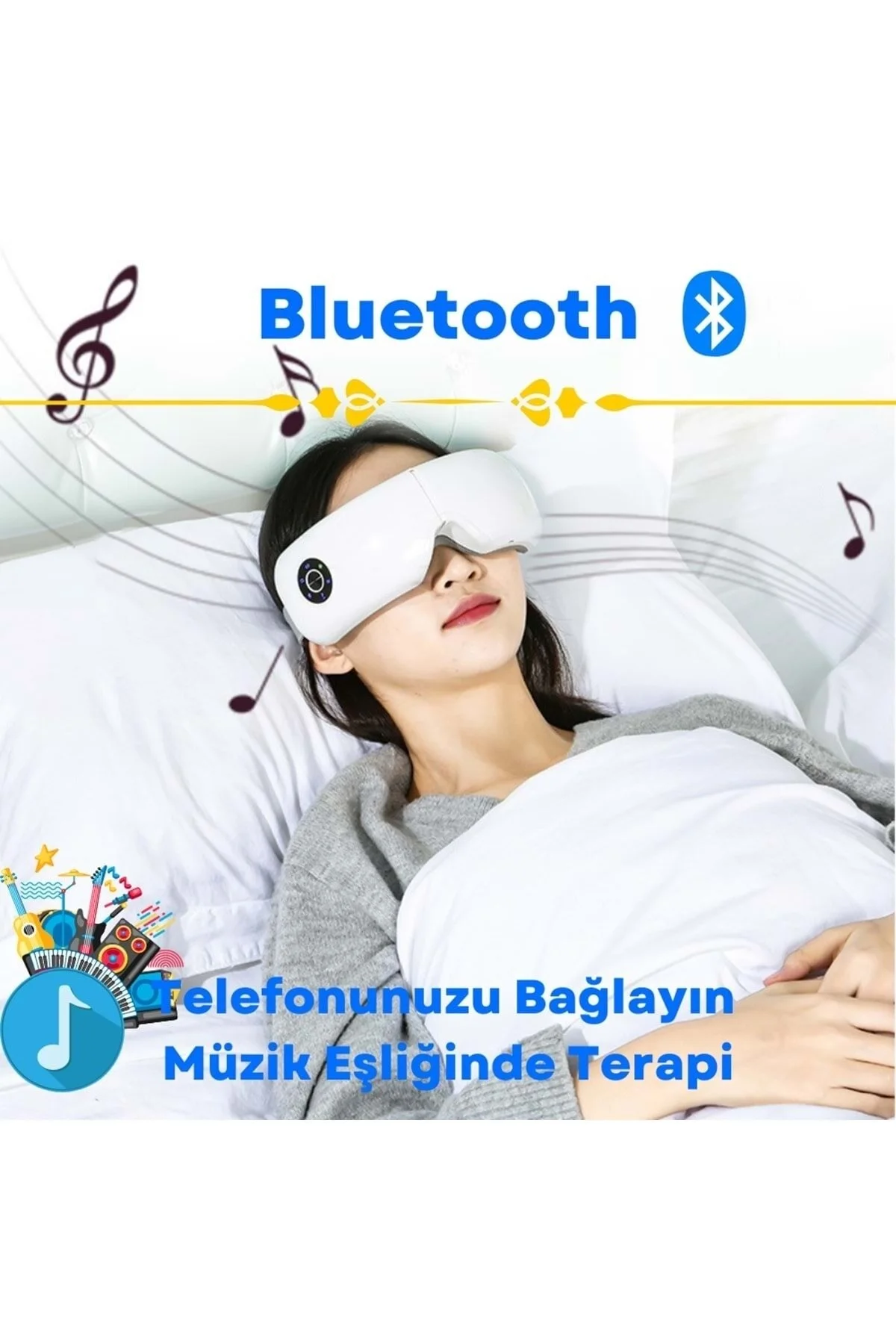 ماساژور صورت موسیقی بلوتوث چشم ماساژ چهره درمانی شارژ شده DailyLink