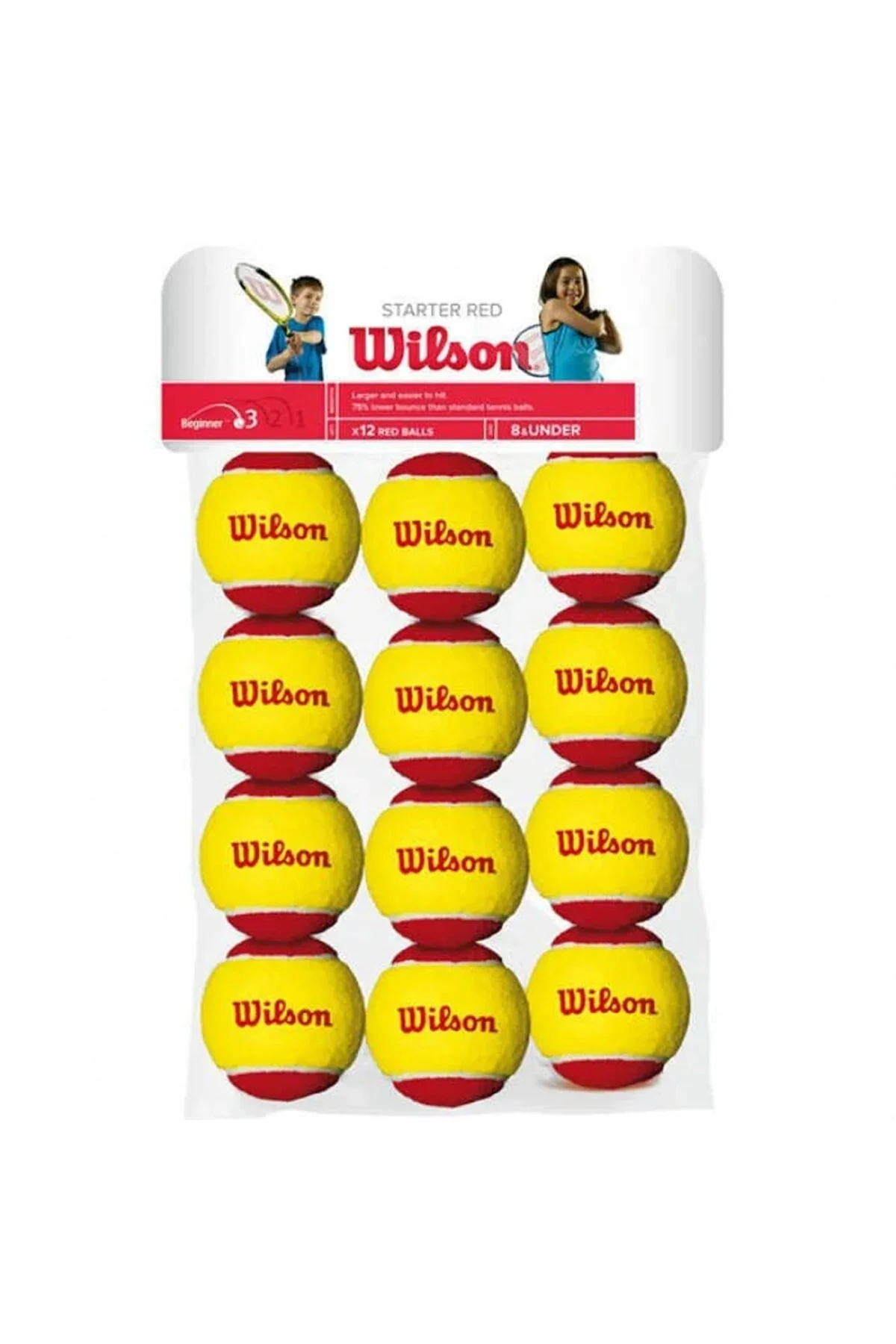 توپ تنیس دخترانه و پسرانه بچگانه کودکان قرمز استارتر 12 عددی WRT137100 Wilson