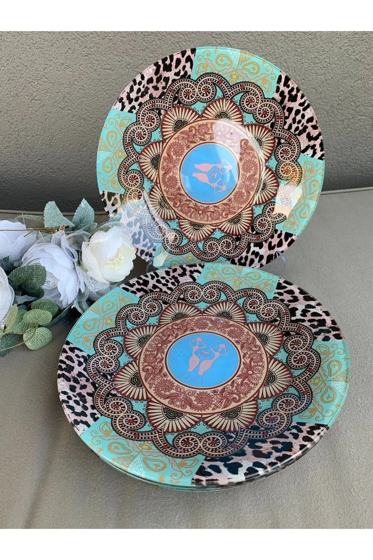 بشقاب چند رنگ زنجیره 6 صفحه 26 سانتی متر Lucky Art
