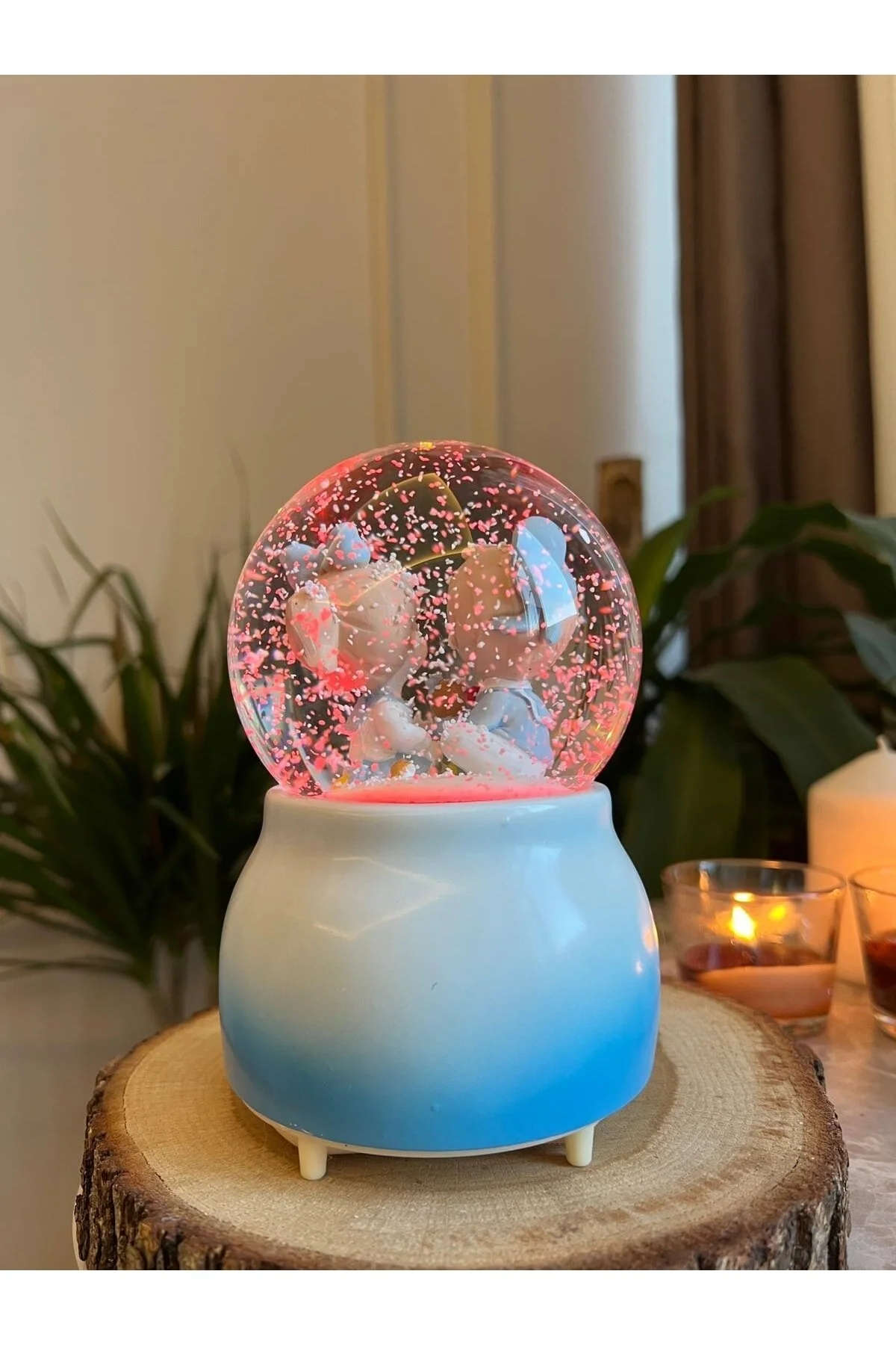 گوی برفی MEGA SIZE DEAREST SNOW GLOBE AUTOMATIC BLOWING روشن موزیکال از ترکیه nesever store