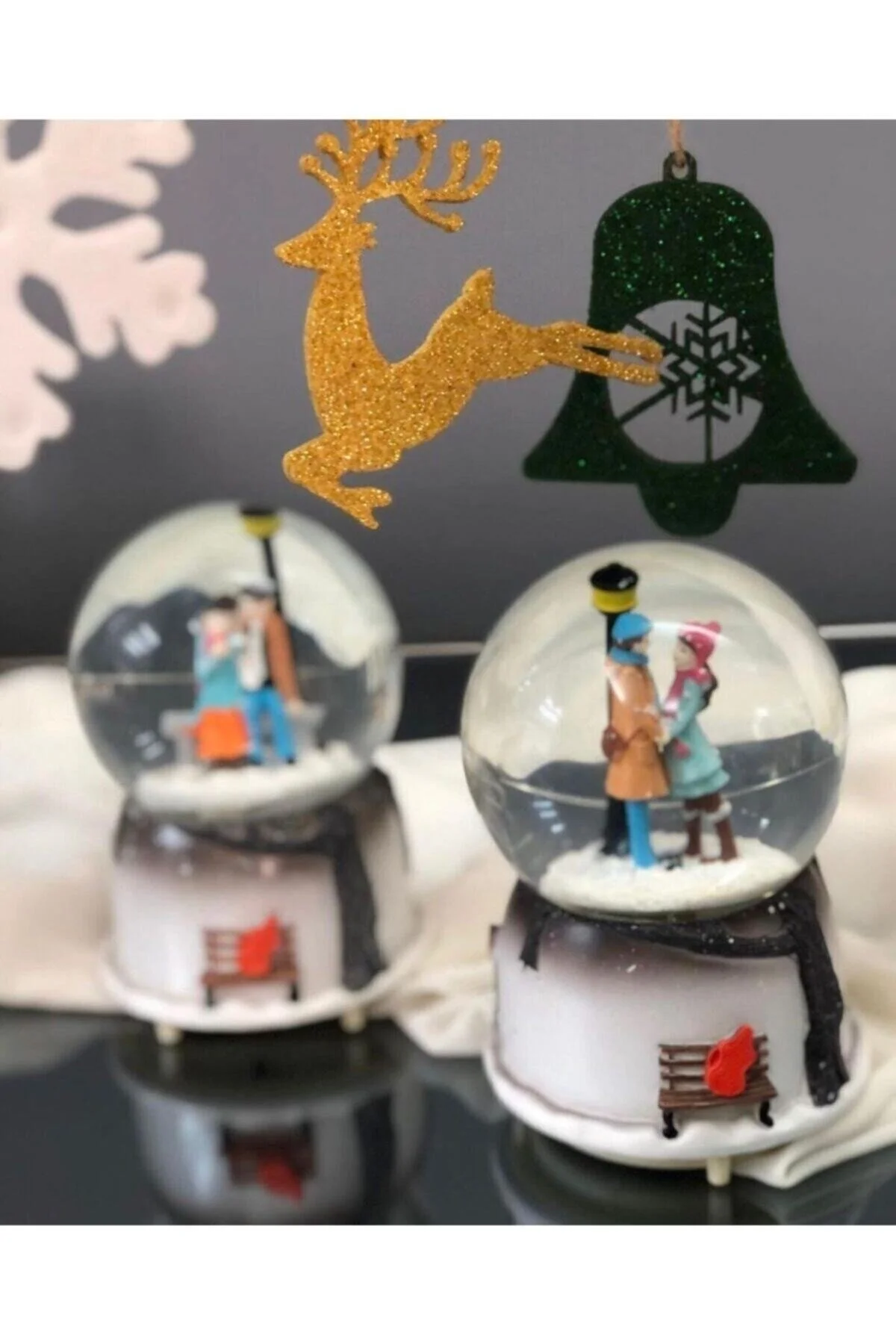 گوی برفی موتور برف خودکار موزیکال تغییر رنگ هدیه سال نو SNOW GLOBE سایز بزرگ از ترکیه Masalsı Concept