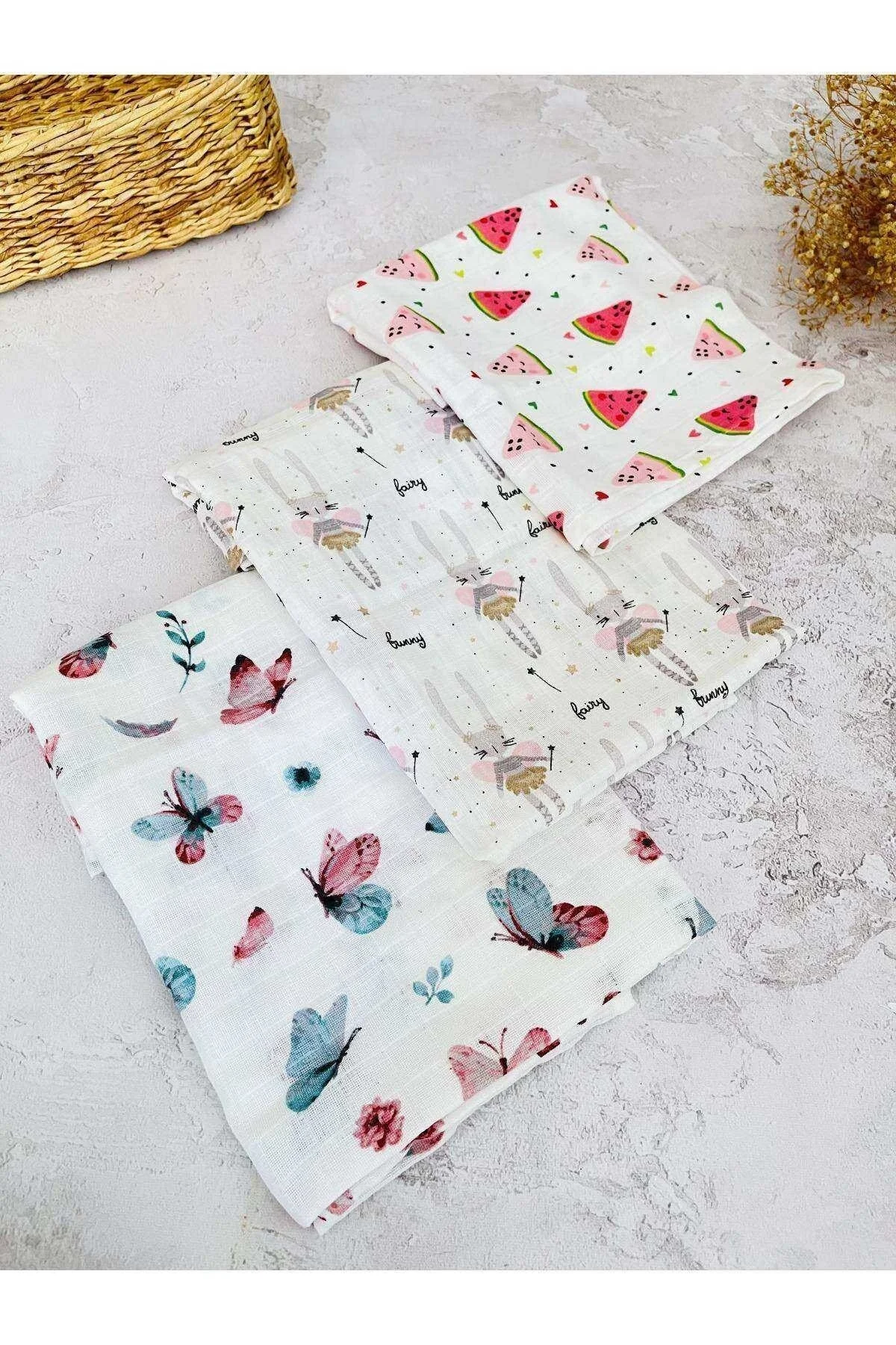 پتوی نوزاد و کودک 3 پتو روکش پارچه چند منظوره 100 ٪ پنبه OEKO TEKS دارای گواهی 80X80 سانتی متر JUNİPERUS