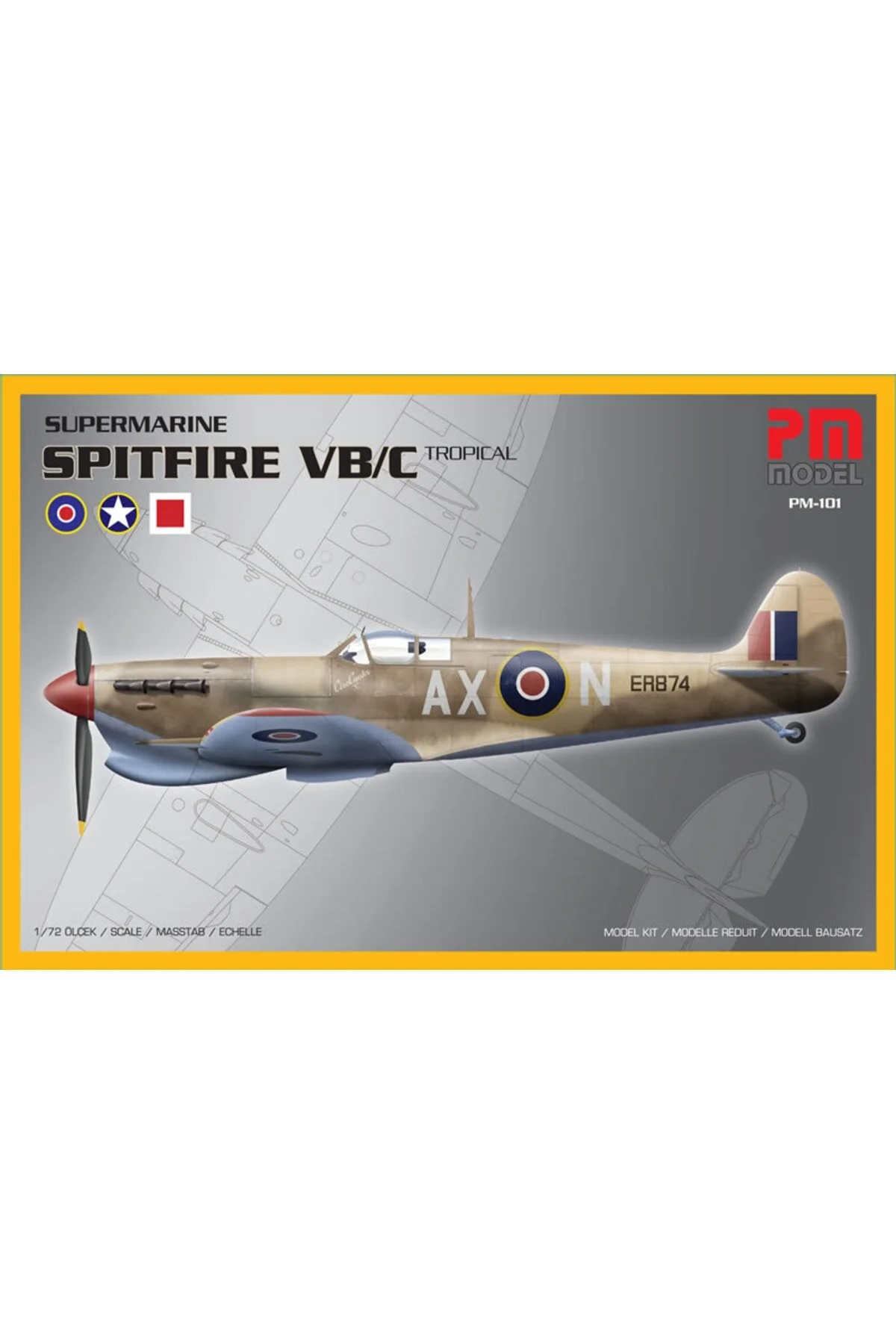 مدل خودرو SUPERMARINE SPITFIRE VB C WARPLANE MODEL DESASSEMBLED PLASTIC از ترکیه PM