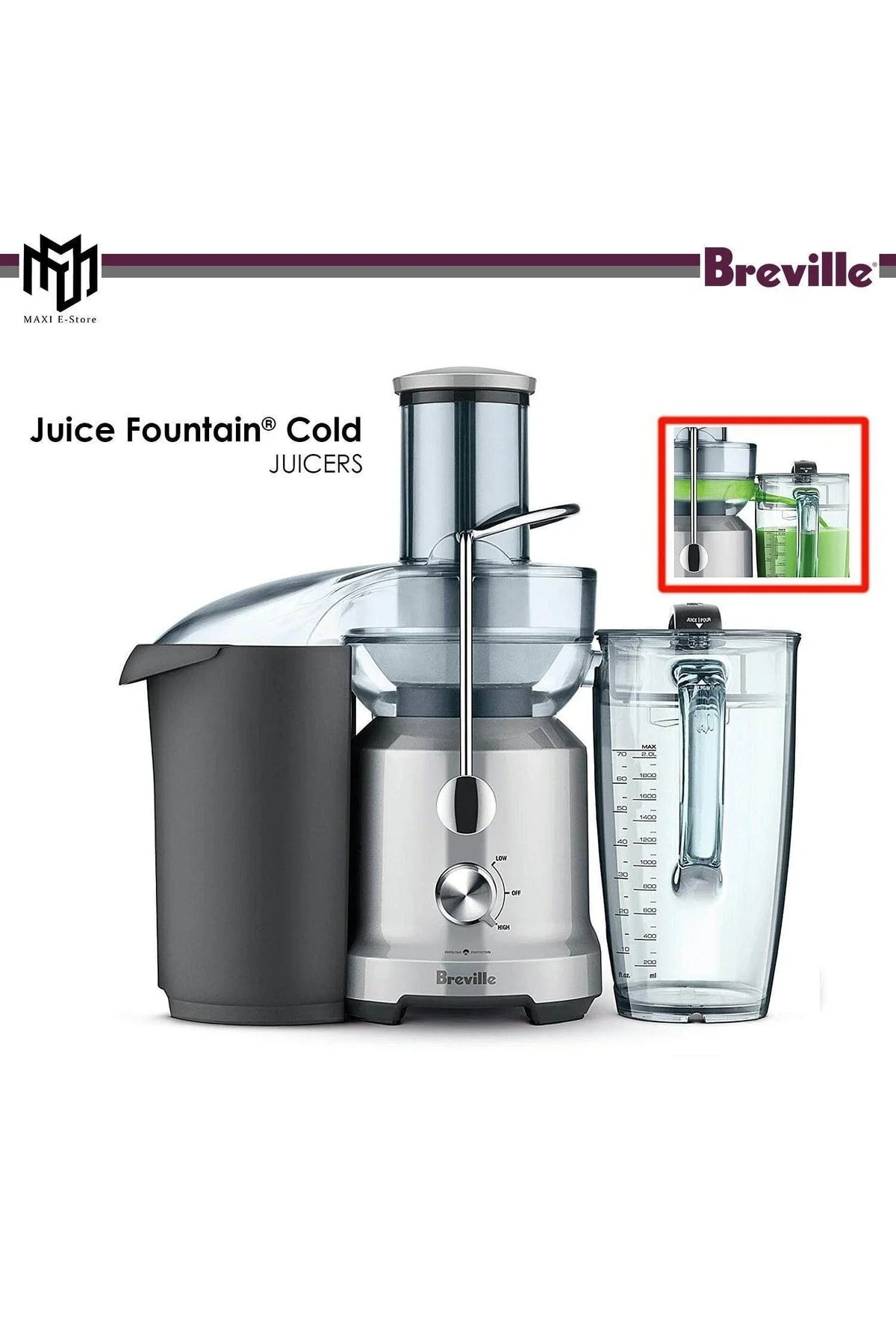 آب میوه و سبزی گیری خاکستری آشپزخانه Bje430 ای برویل  Breville