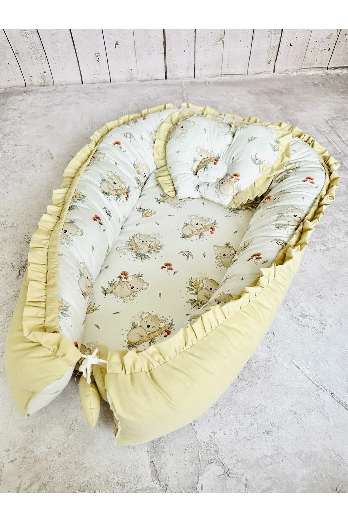 ست لحاف کودک و نوزاد پسرانه دخترانه بچگانه لانه KOALA RUFFLED ارتوپدی دو طرفه تختخواب همچنین JUNİPERUS