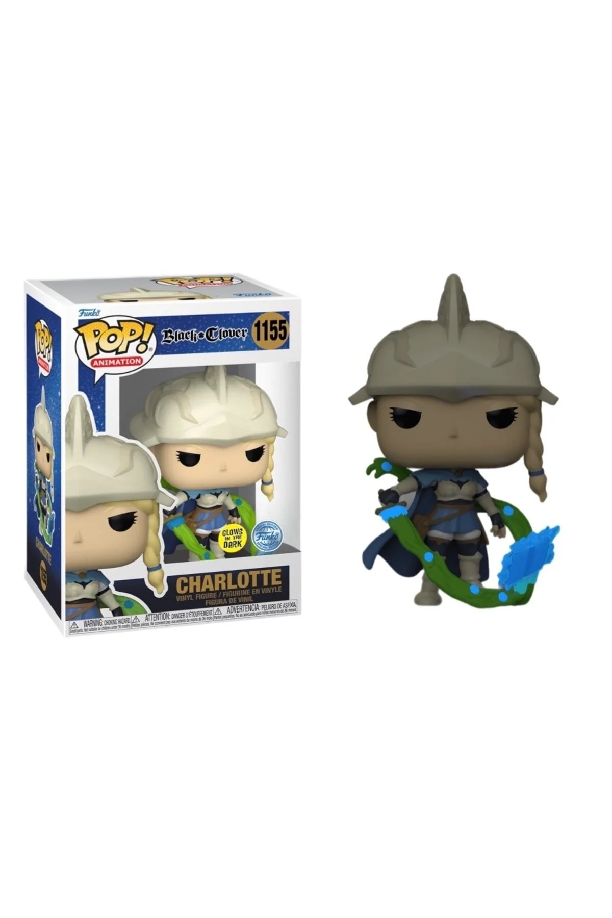 اسباب بازی های فیگور شخصیت ترکیدن! Charlotte مشکی Clover نسخه ویژه Glow In The تیره 1155 FM220830 Funko