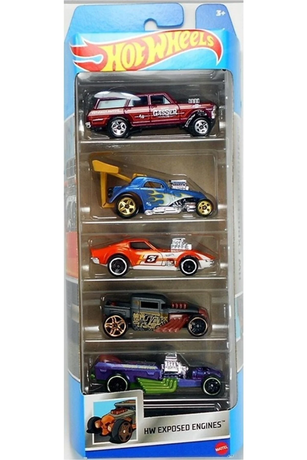 ماشین اسباب بازی 5 ست 01806 HFV90 HW ENGINES EXPOSURE HOT WHEELS
