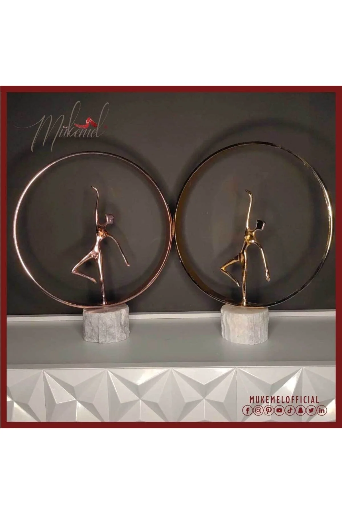 اشیاء دکوراتیو و مجسمه صورتی تخت فلزی تاپ مرمری با فریم کمد کنسول تزئینی پاتختی Mukemel