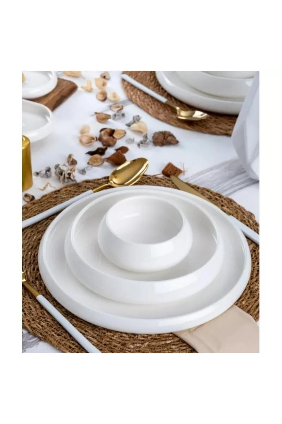 سرویس غذاخوری سفید 6 نفره Bianco Perla Full Moon اجار ACAR