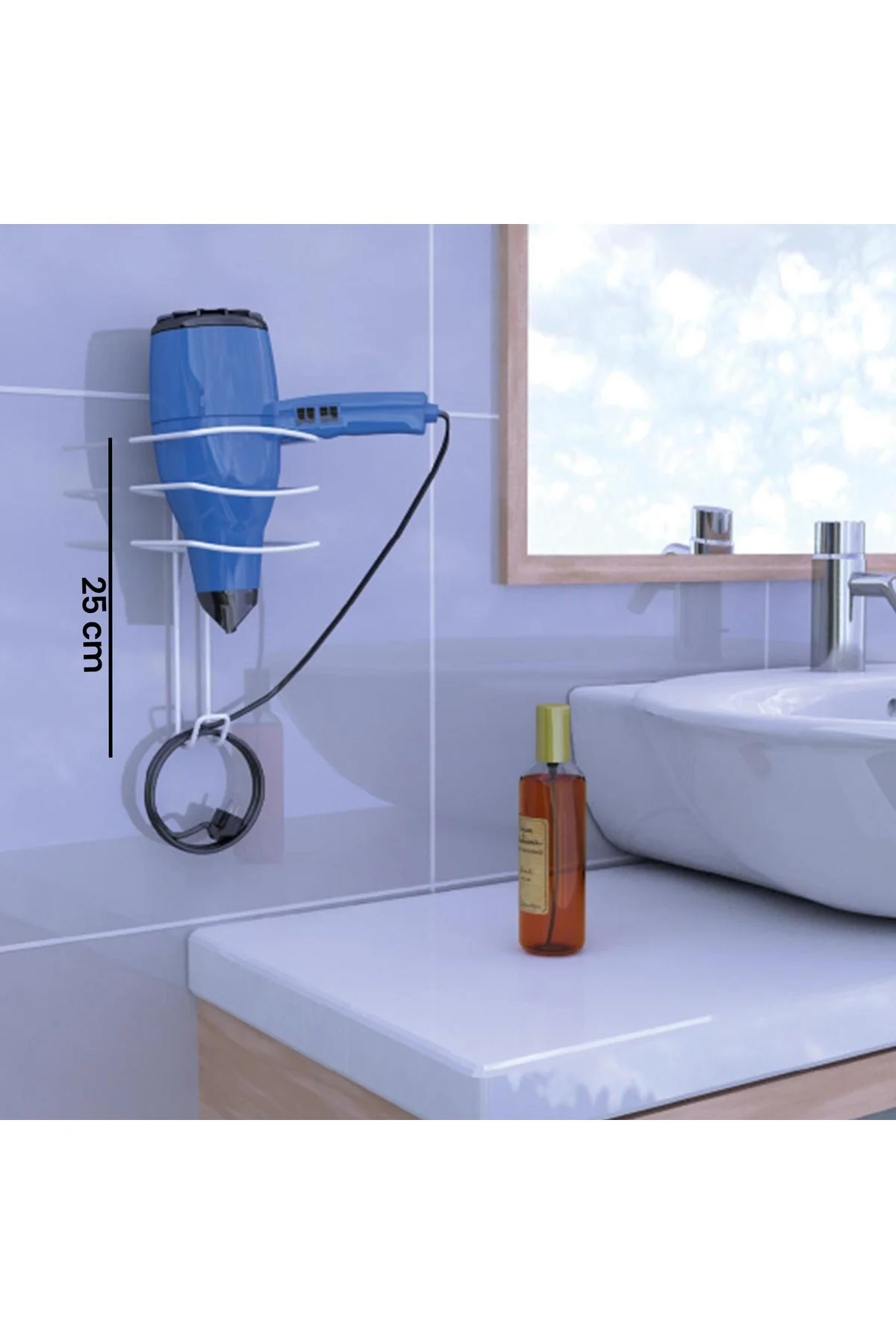 نظم‌دهنده حمام ضربه عملی آویزان خشک سفید Metaltex
