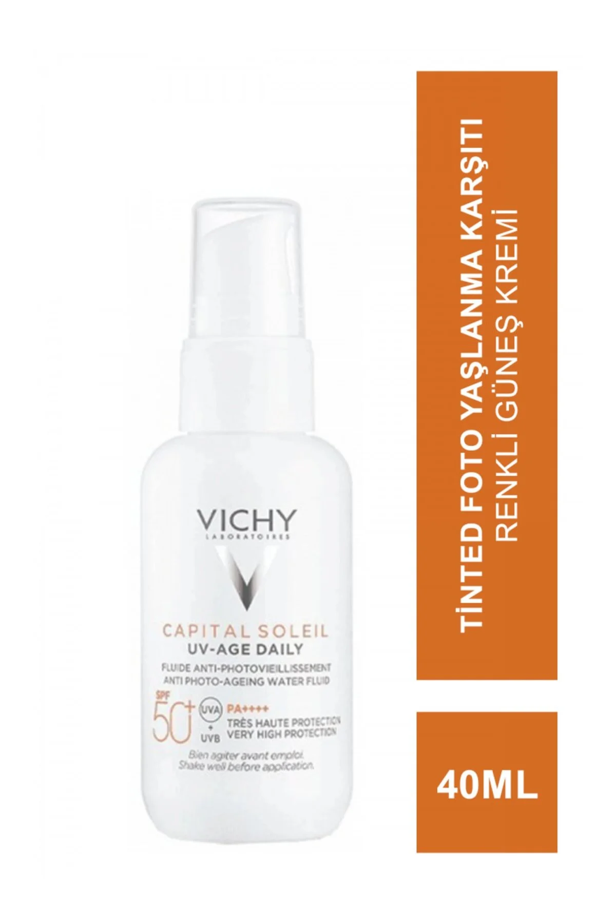 کرم ضد آفتاب صورت CAPITAL SOLEIL UV AGE DAILY SPF 50+ عکس رنگی رنگ رنگارنگ 40 میل ویشی Vichy